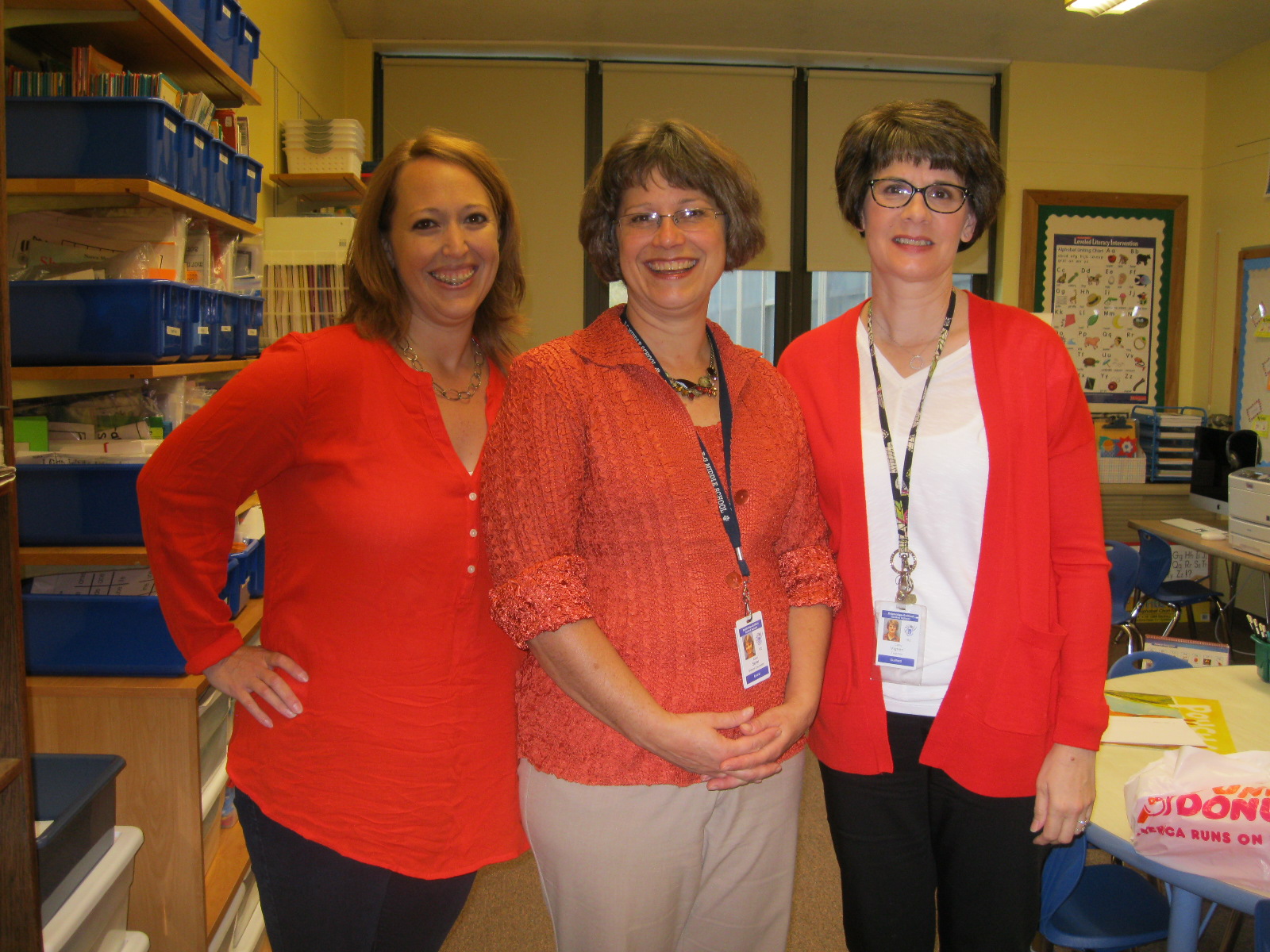 Staff wearing orange for student battling cancer.