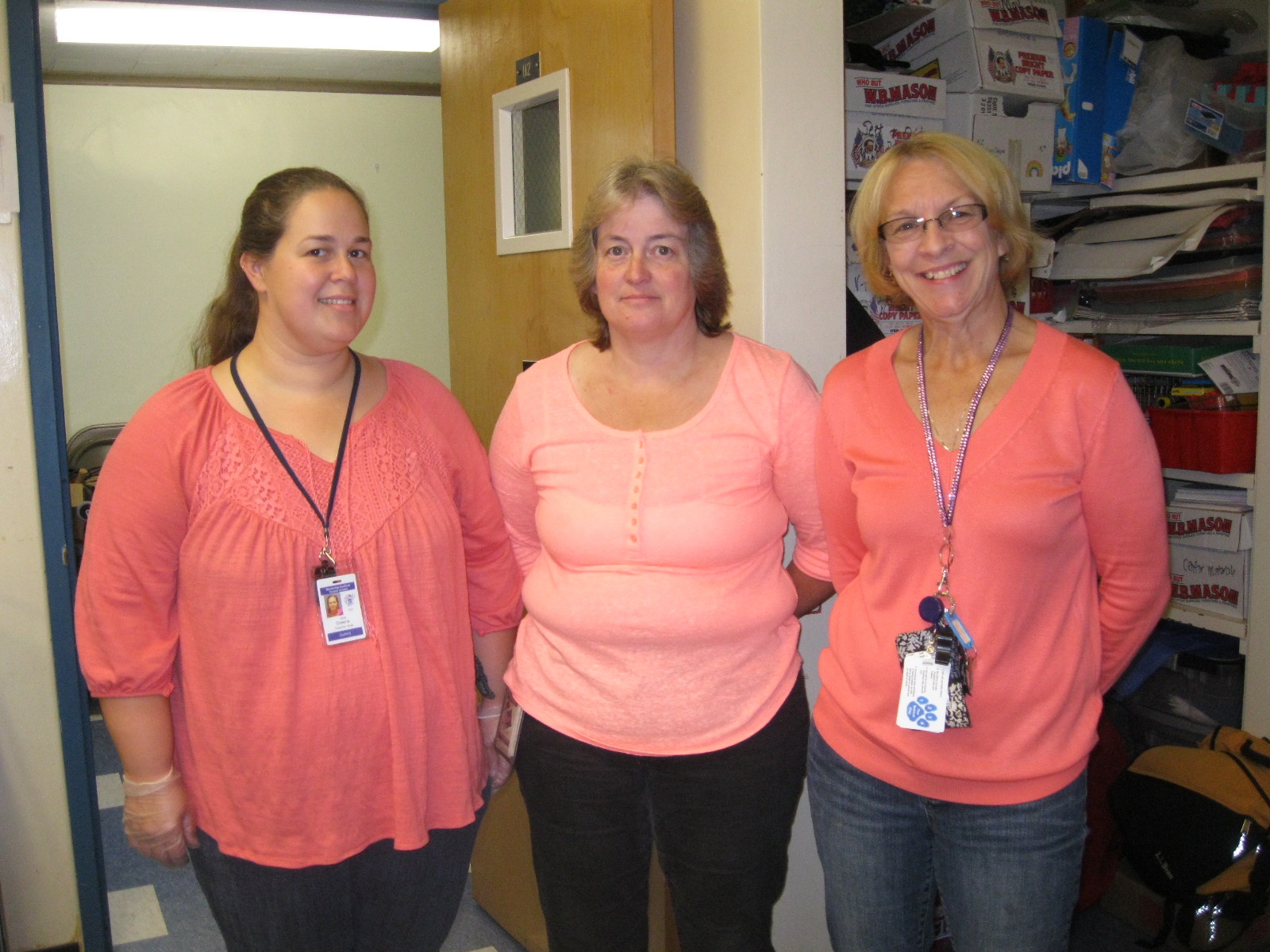 Staff wearing orange for student battling cancer.