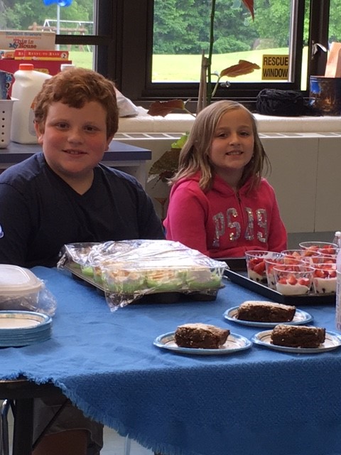 Two Greenlawn Students with goodies from the Summer Cafe