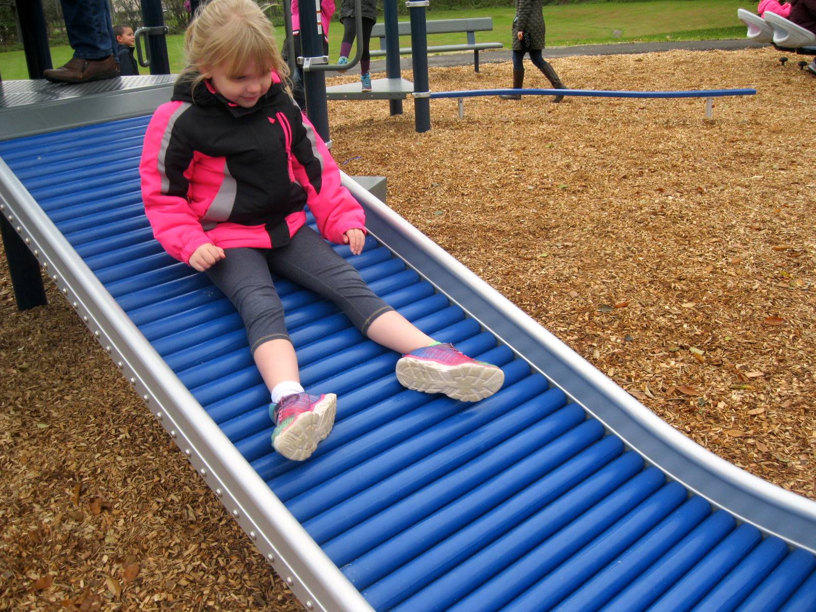 A child on a slide