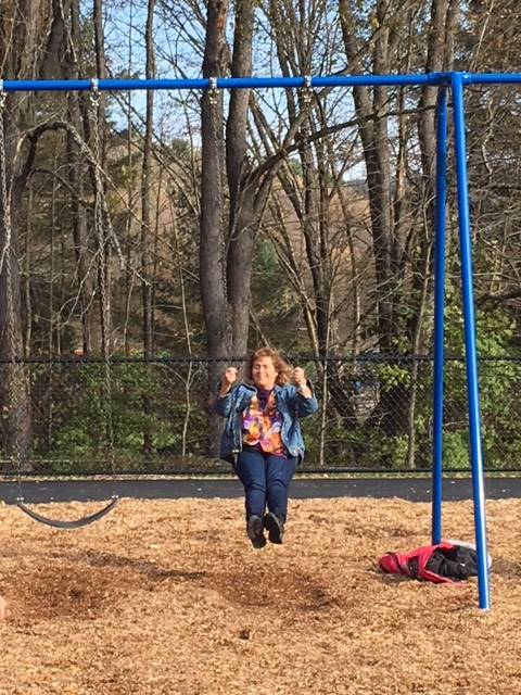 Teacher on the Swings!