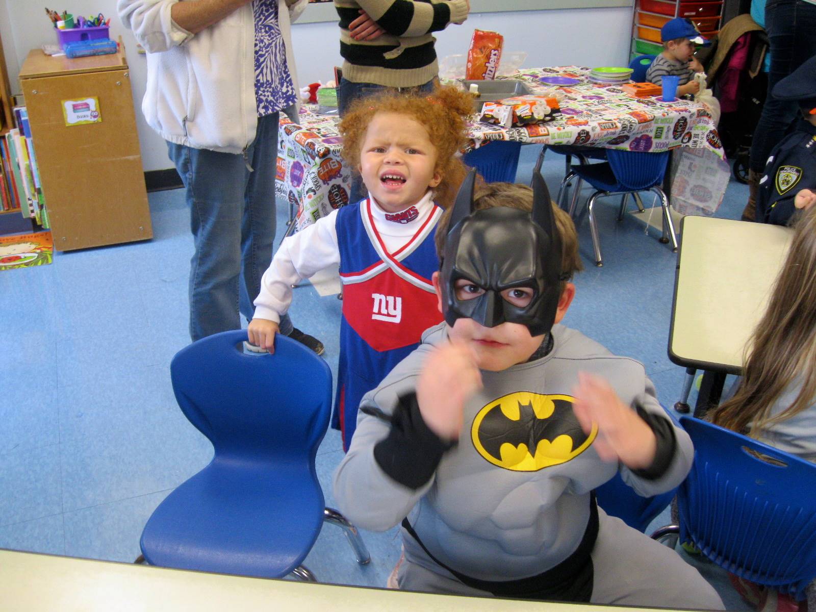 2 students dressed up.