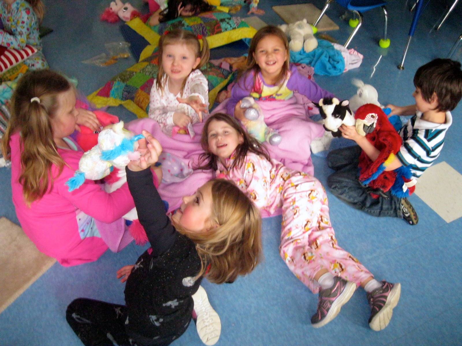 PAJAMA Party with blankets and stuffy's!