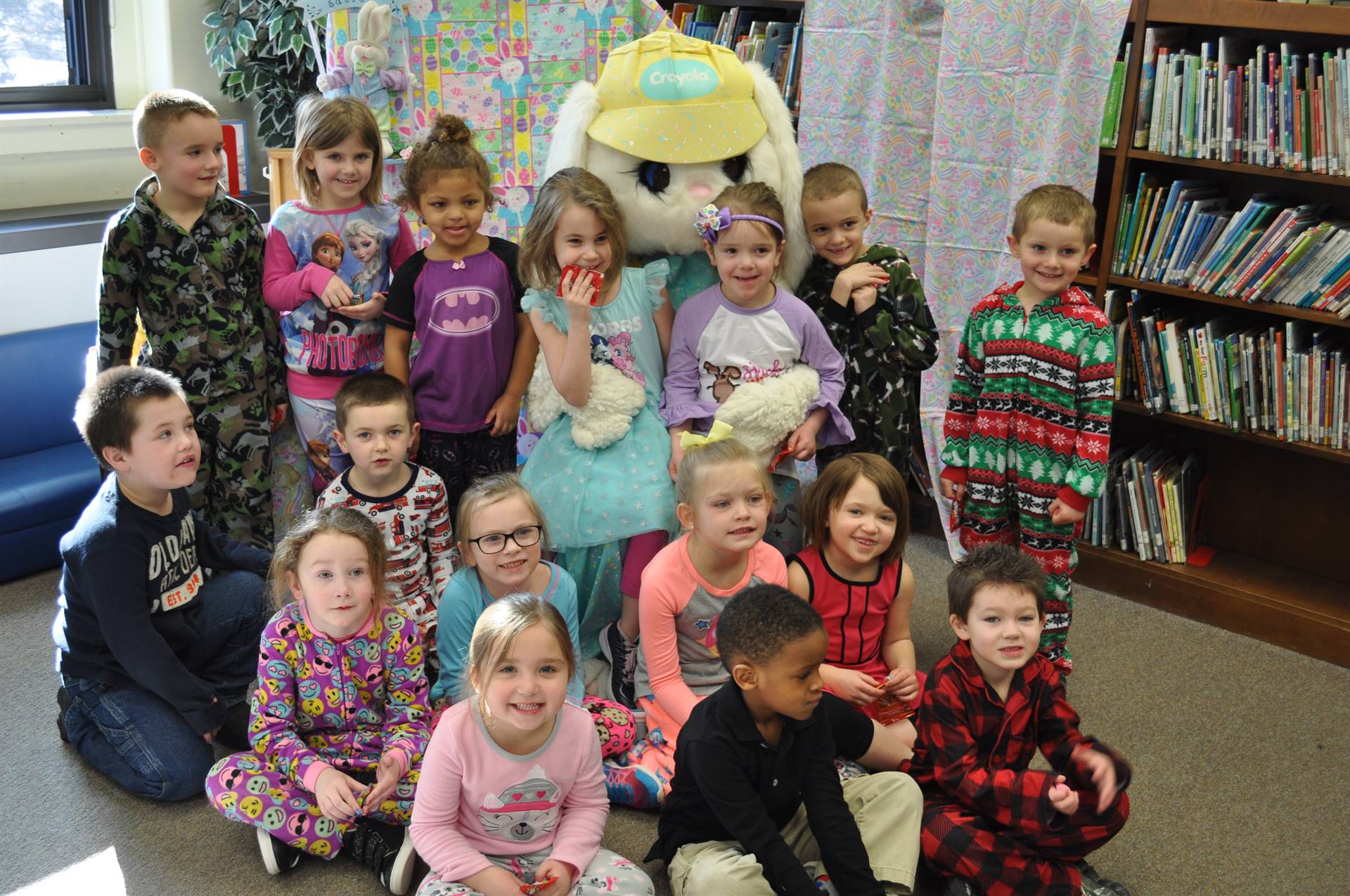 Mrs. Pain's class with Easter Bunny.