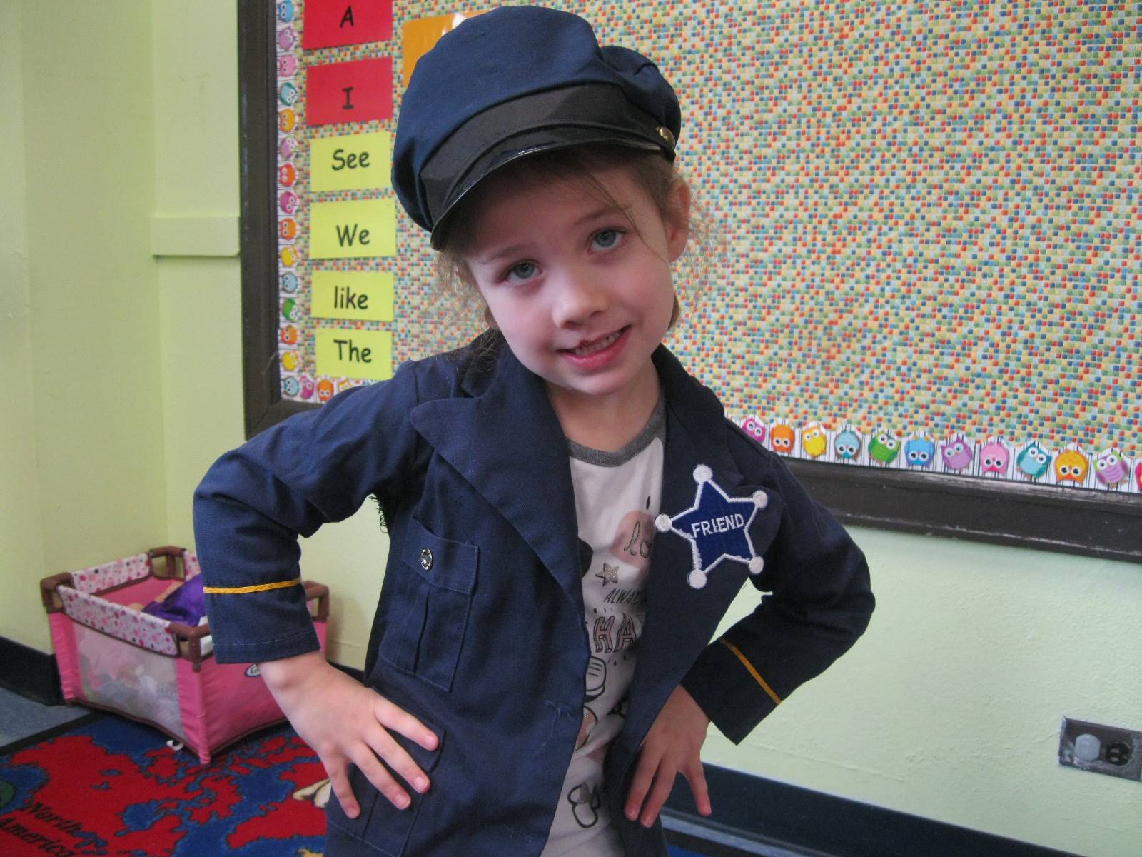 student dressed up as a police officer.