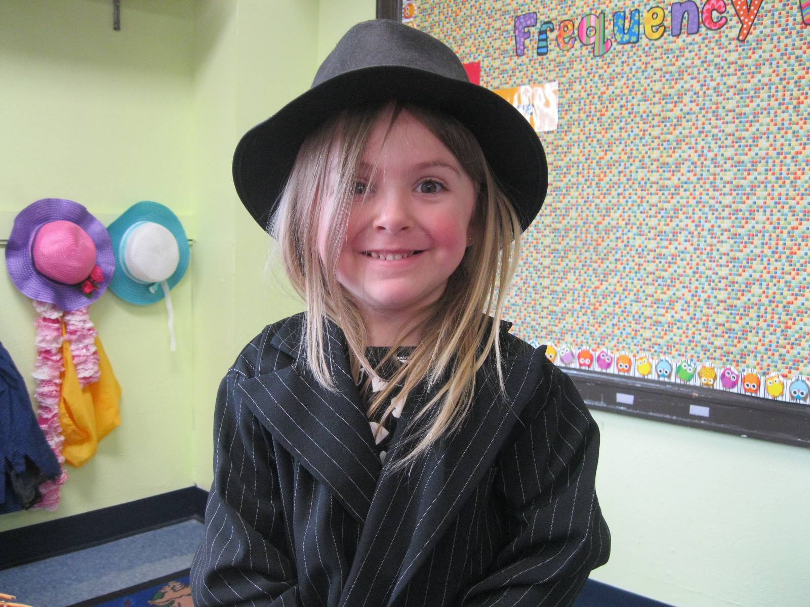 student dressed up as a detective.