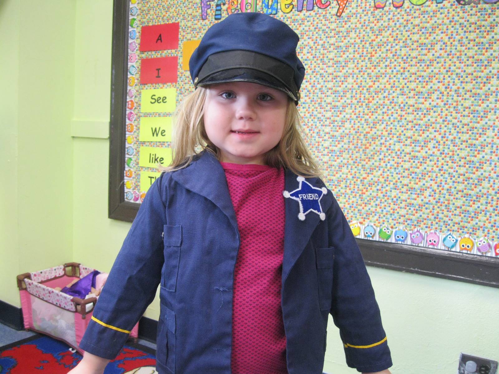 student dressed up as a police officer.