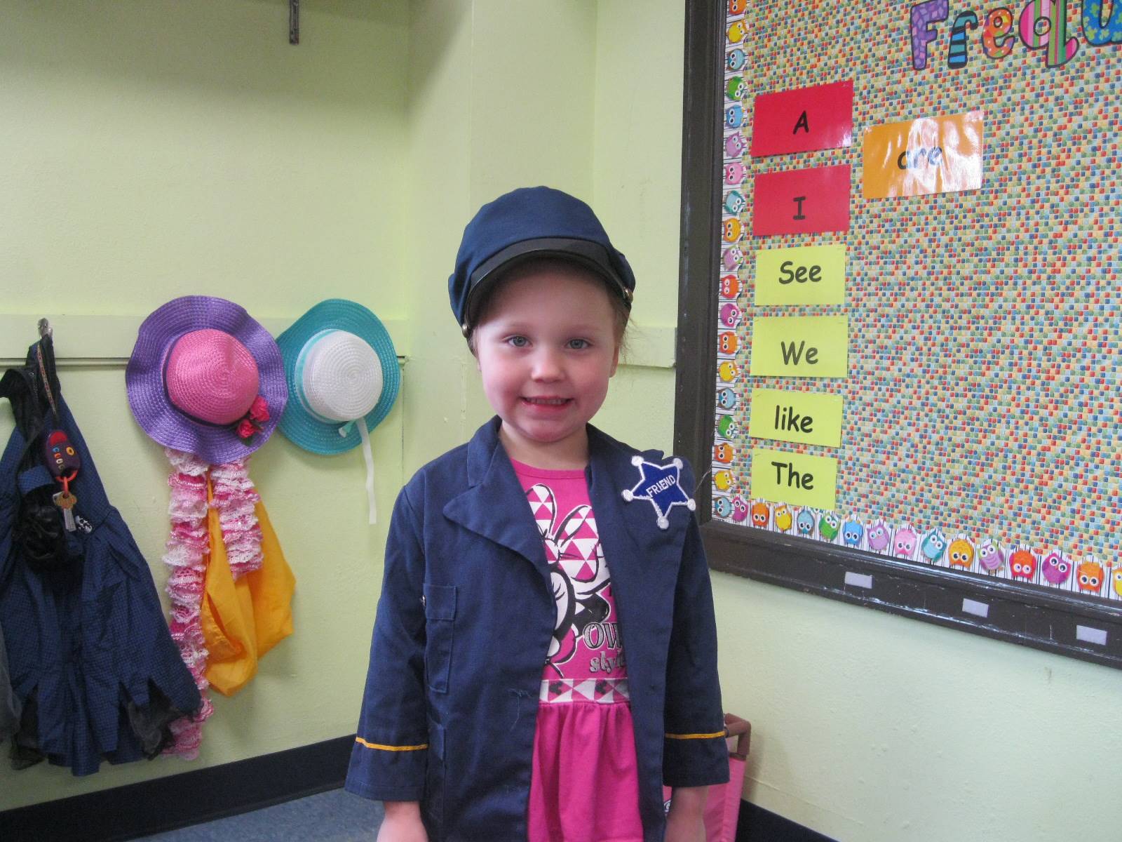 student dressed up as a police officer.