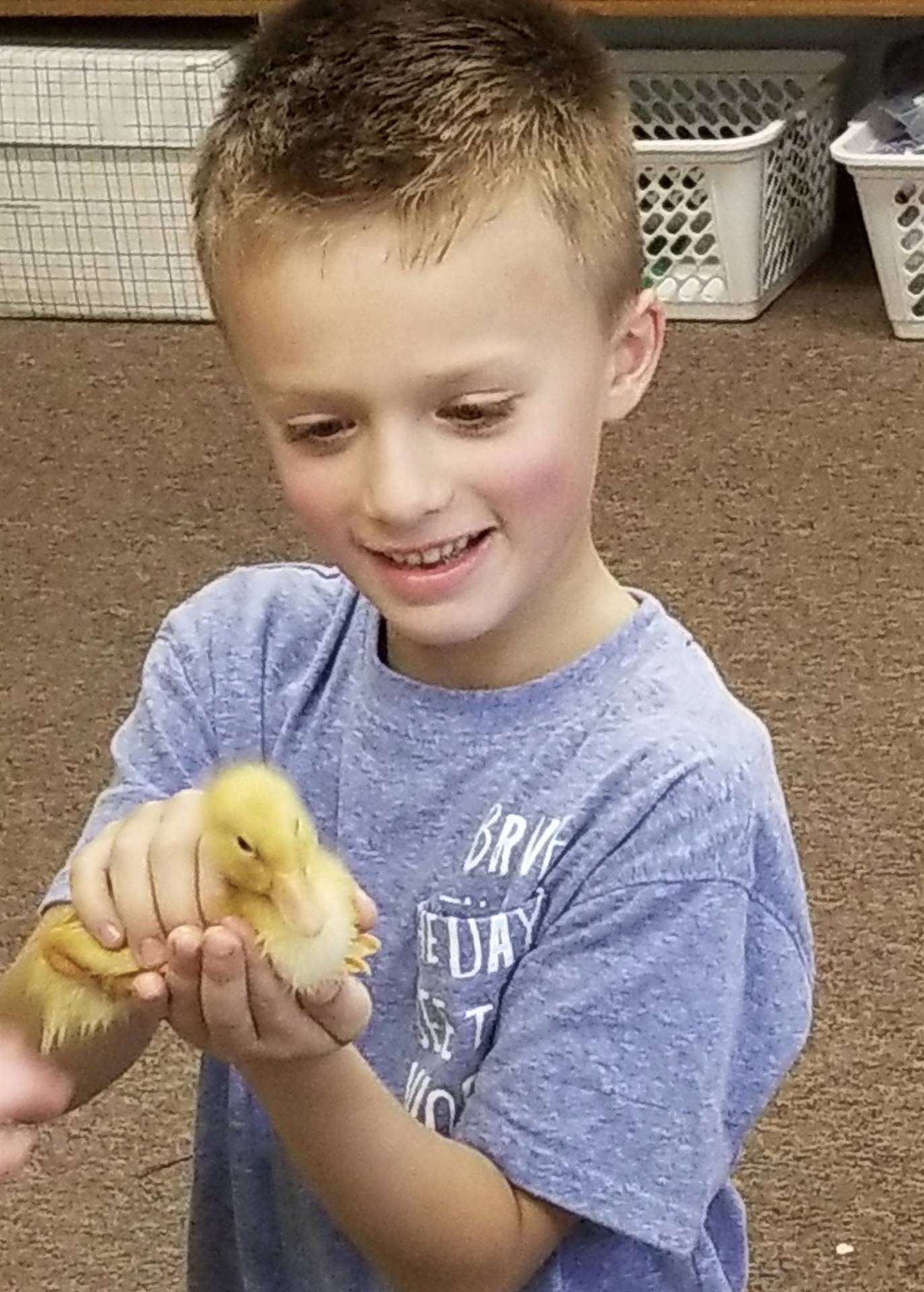 child holding duck