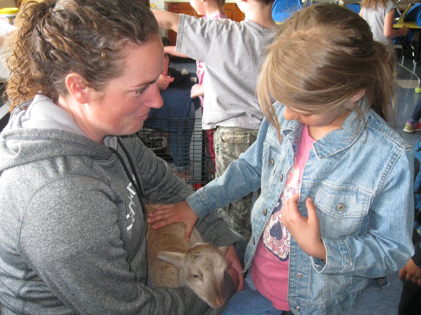 Ag day with a lamb.
