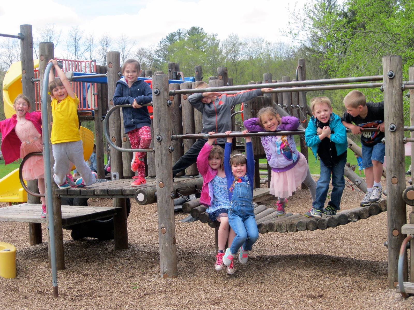 first graders on the playground!
