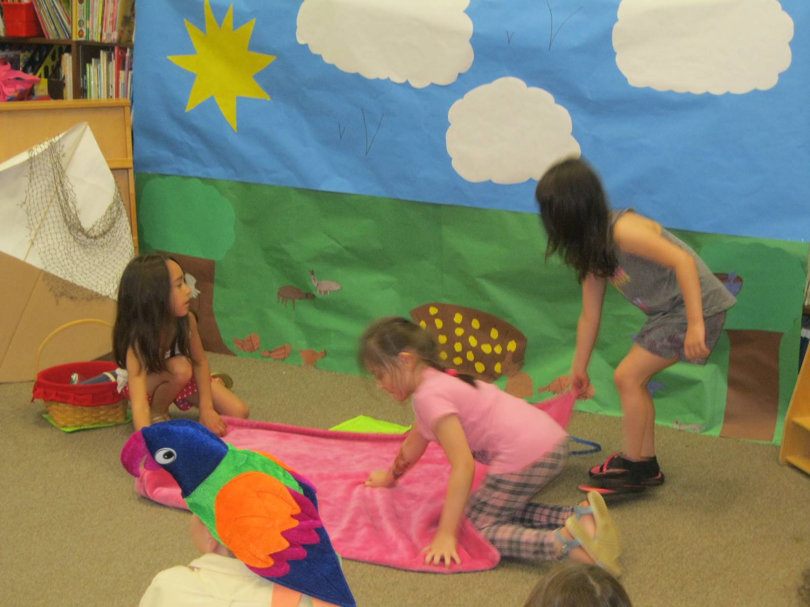 first grade students deliver a play.
