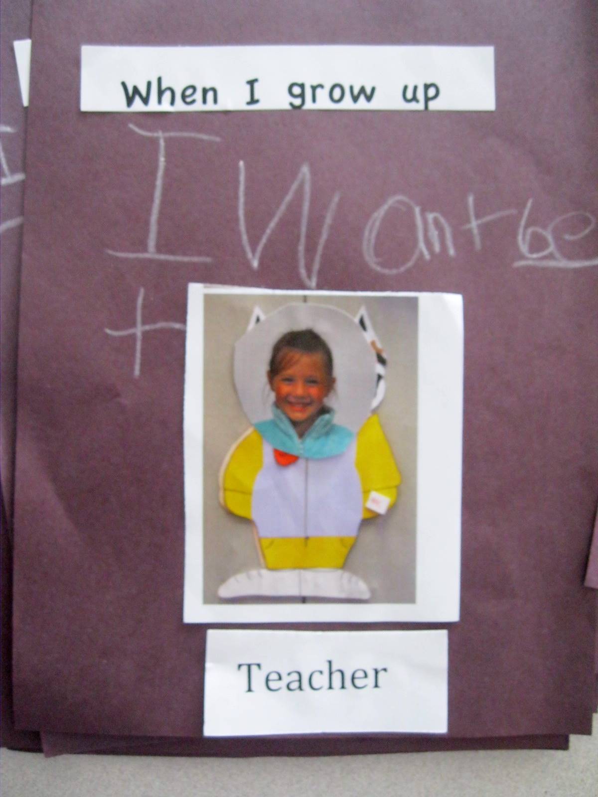 kindergartener "when I grow up"