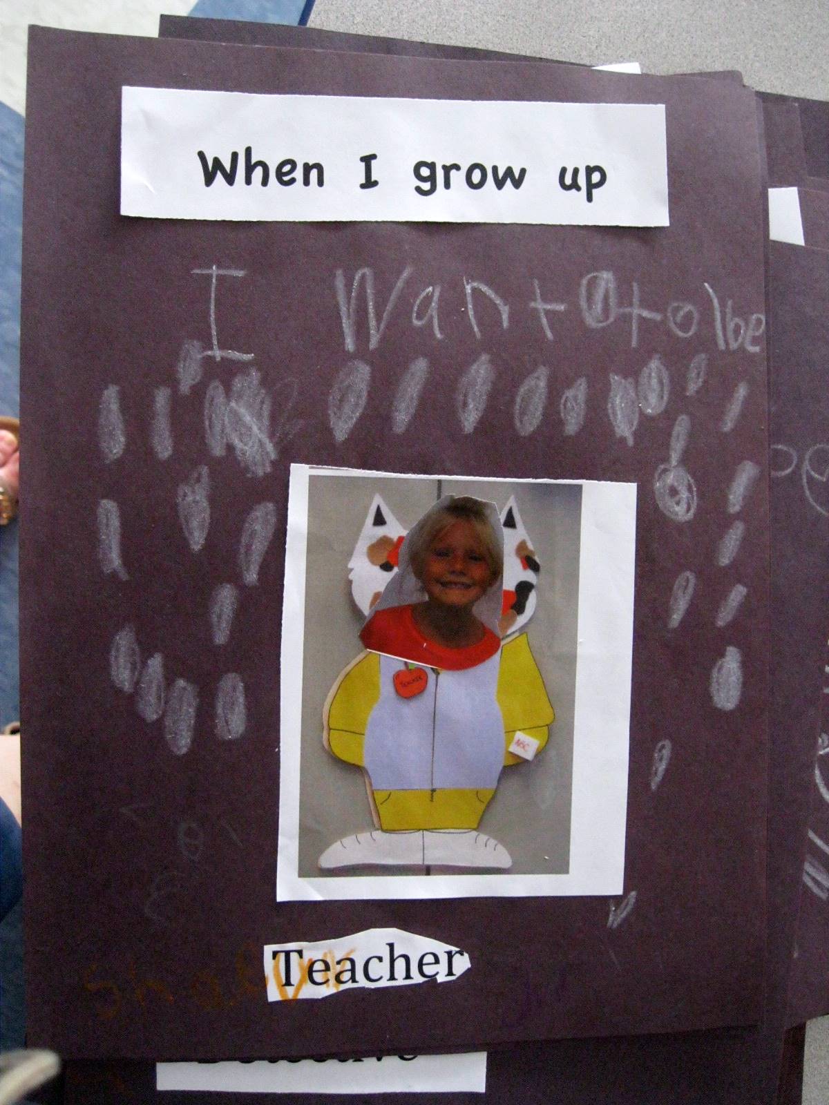 kindergartener "when I grow up"