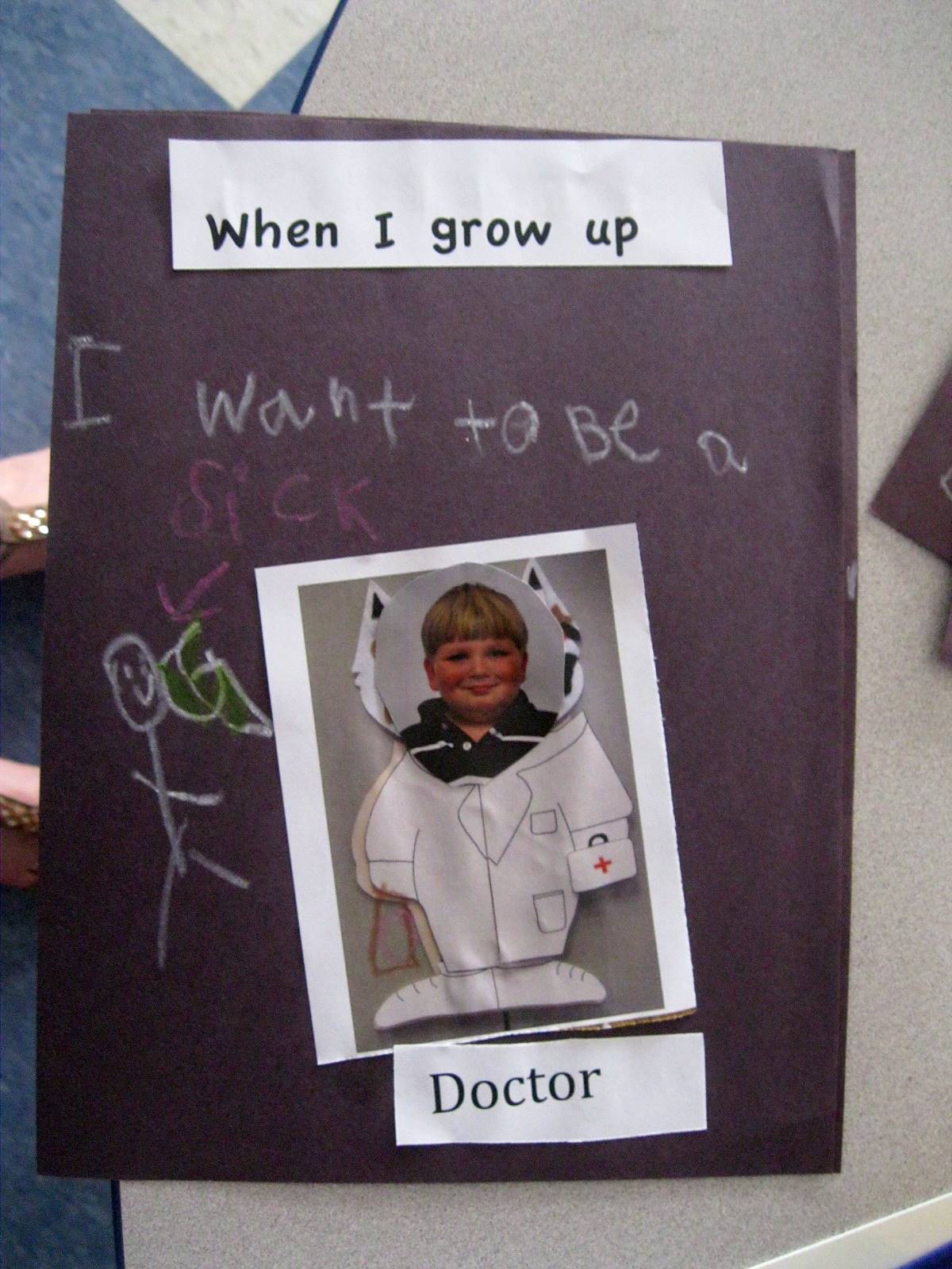 kindergartener "when I grow up"