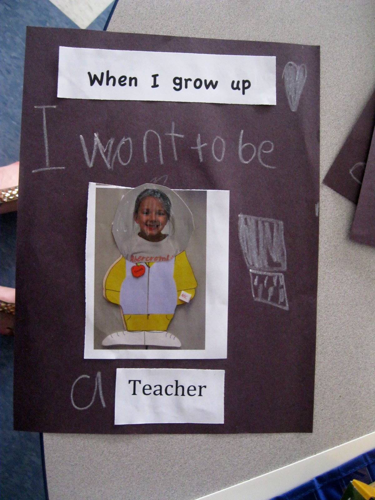 kindergartener "when I grow up"