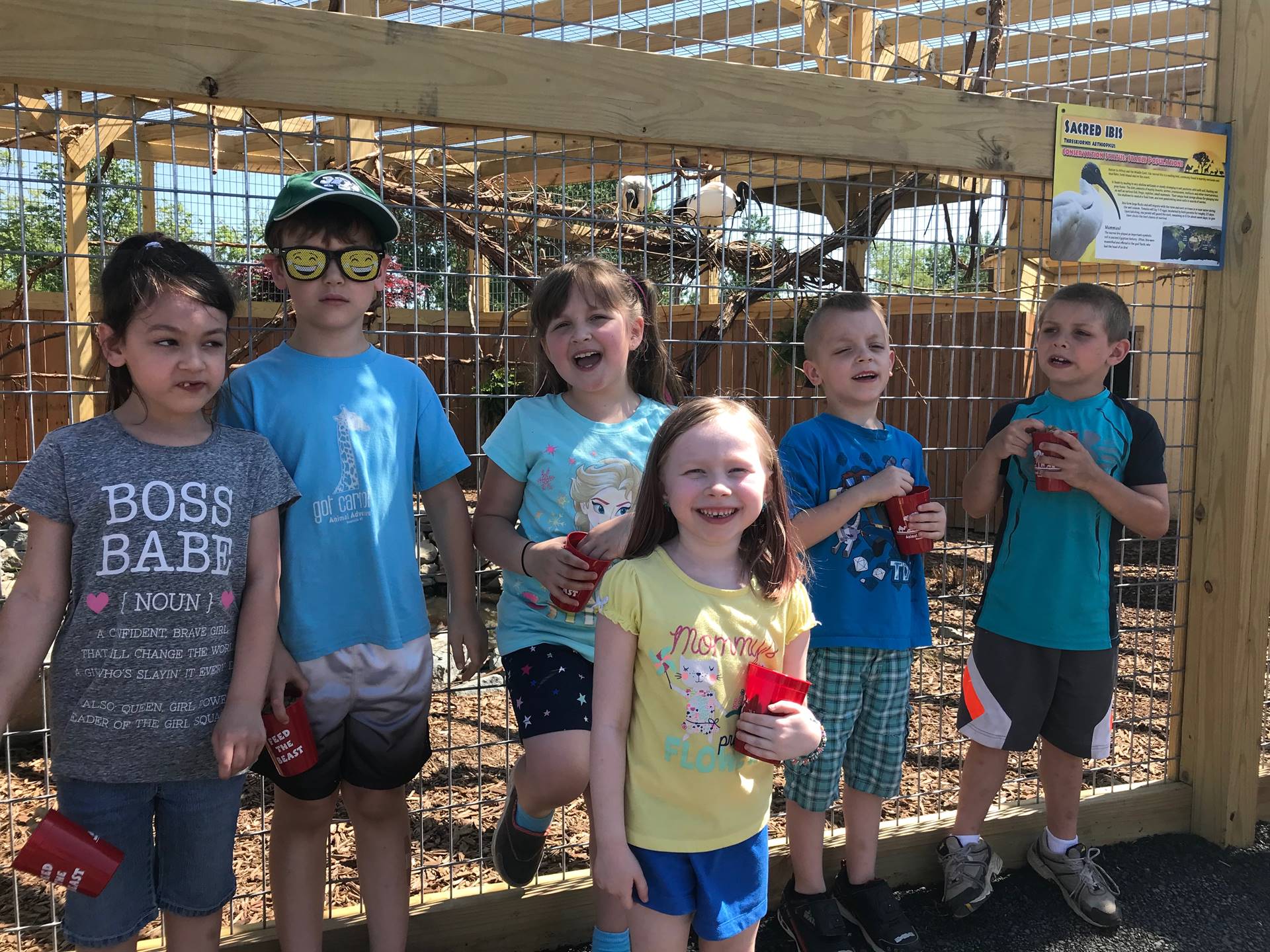 first grade studewnts at Animal Adventure