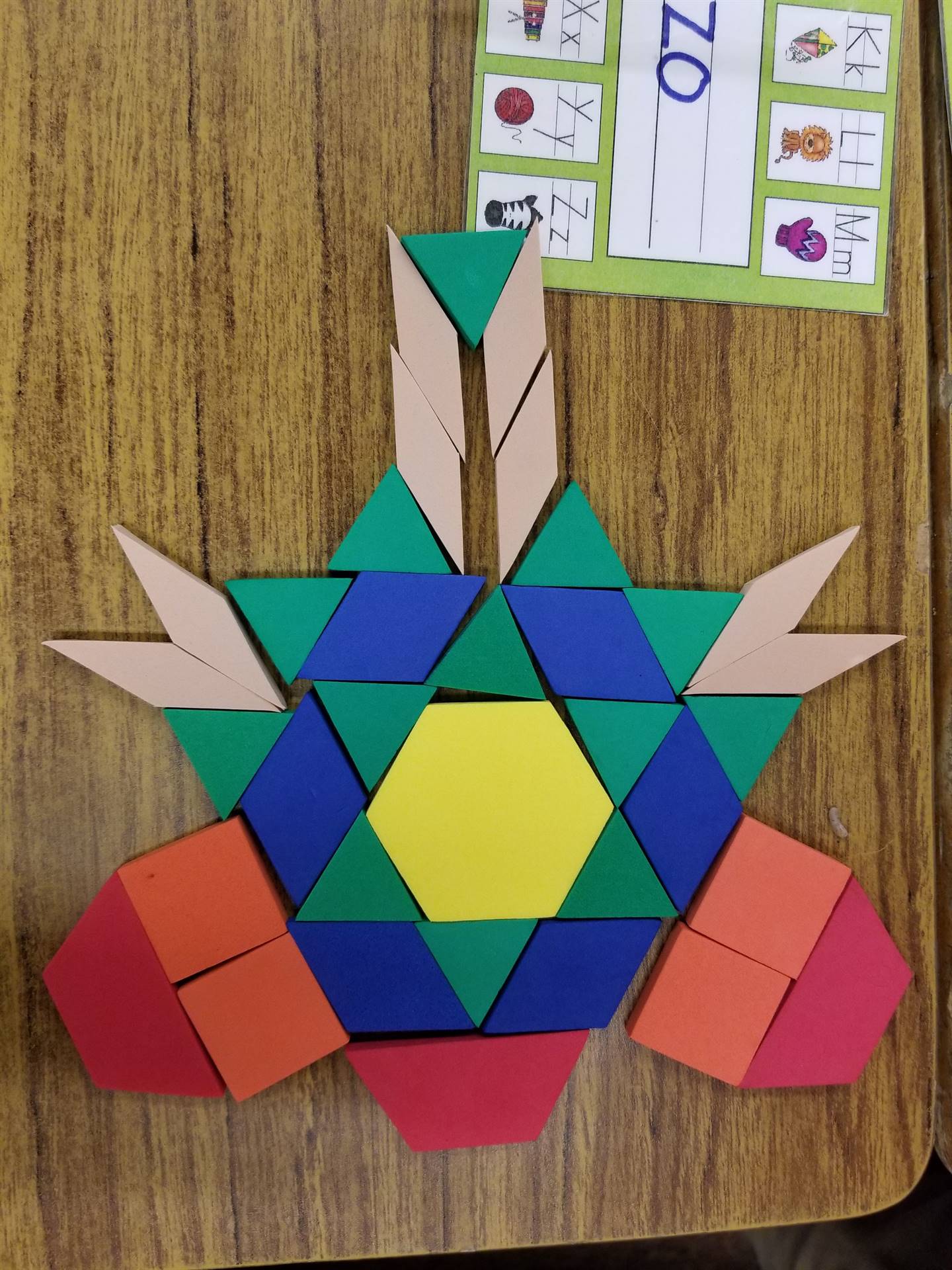 first grade student's tile math project
