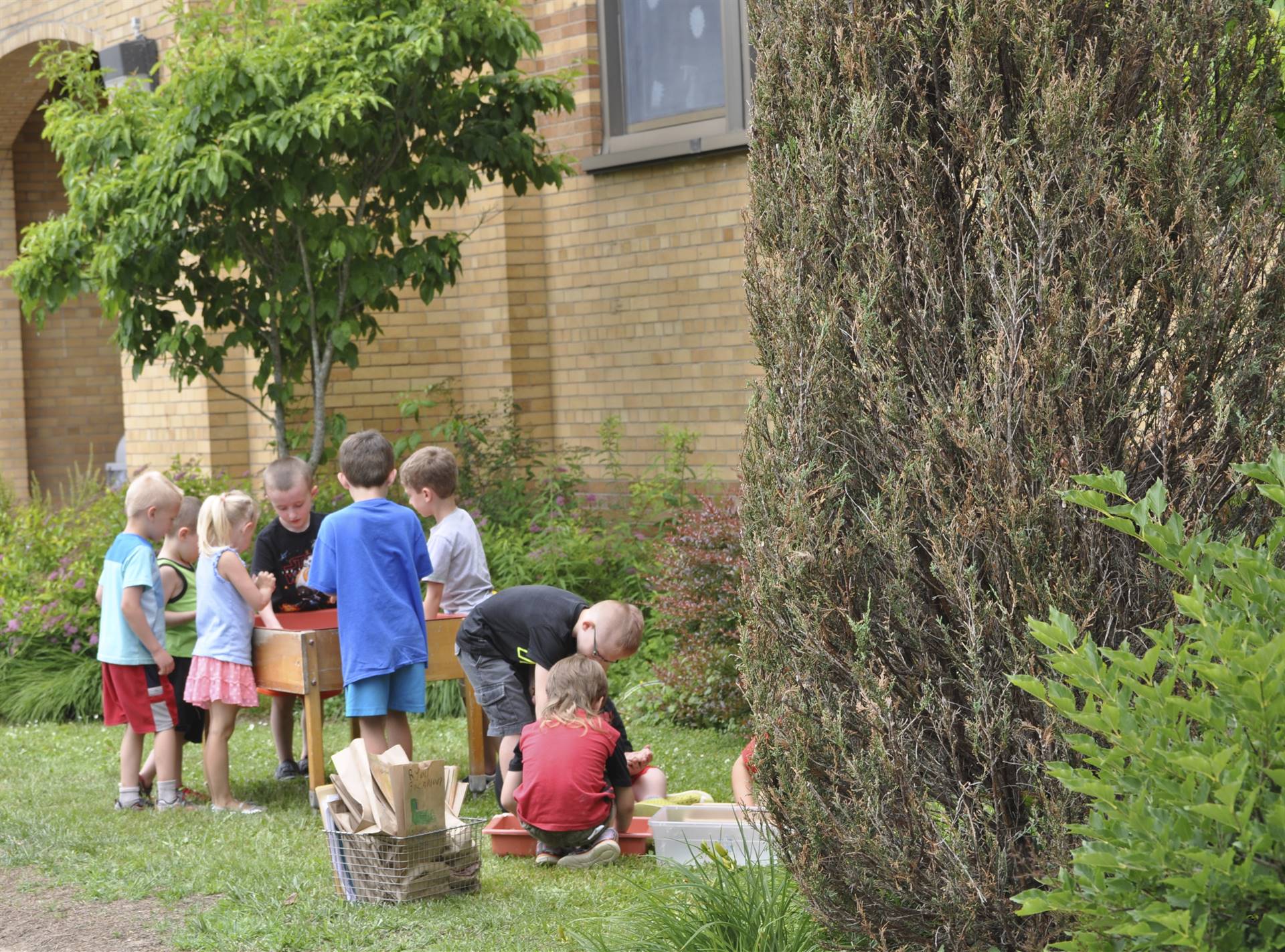 students at a campout.