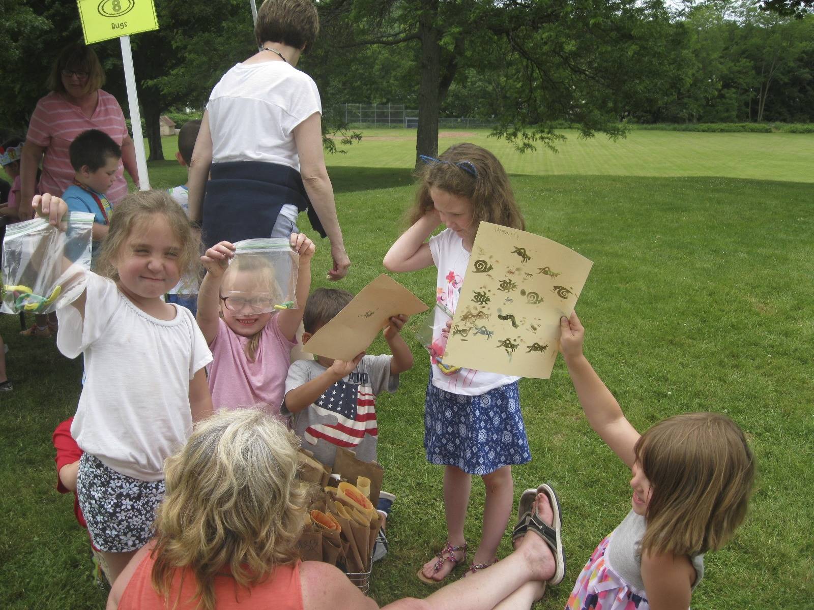 students are looking at their bug finds.