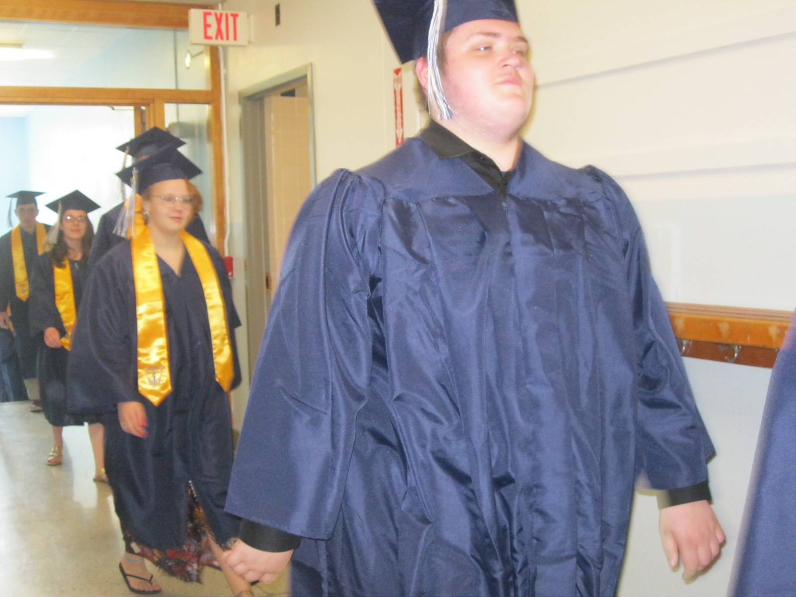 2018 Seniors walk through guilford elementary school