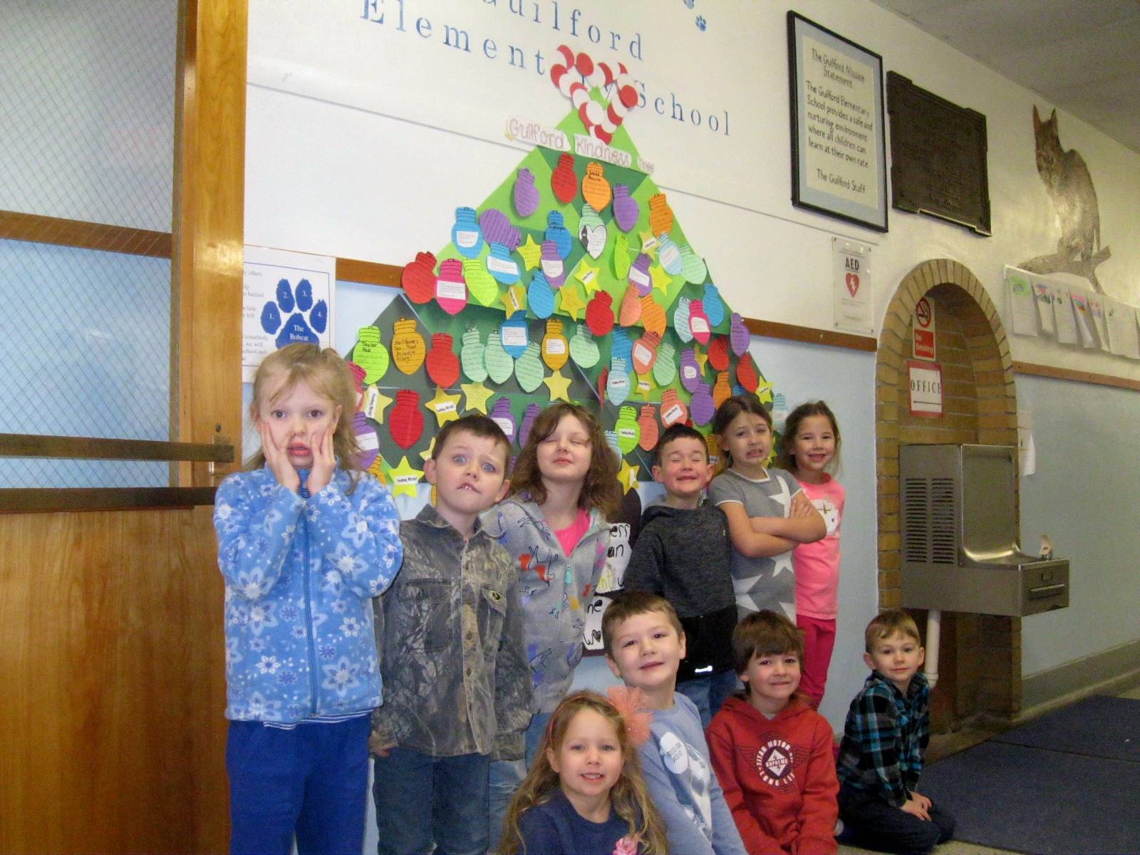 Students by our Kindness Tree.