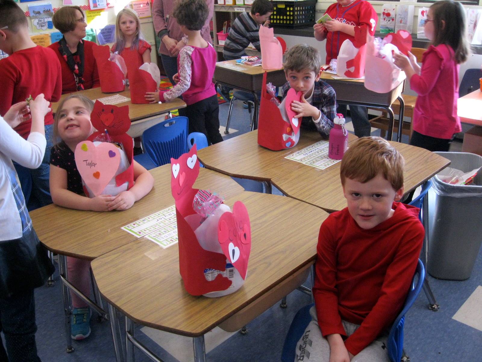 Students with their valentine's buckets!