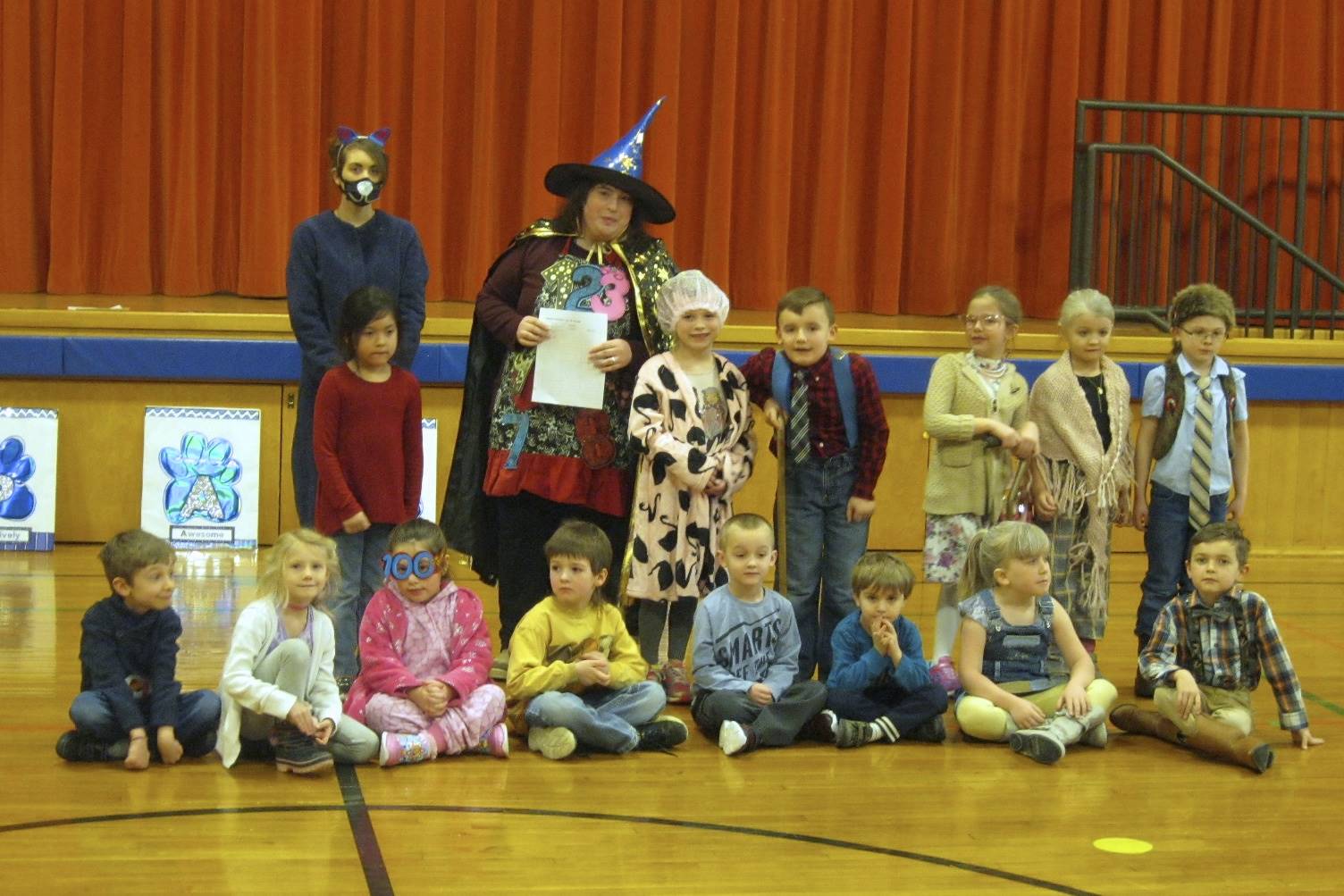 Number Club wizard with Bobkitten and students in number club