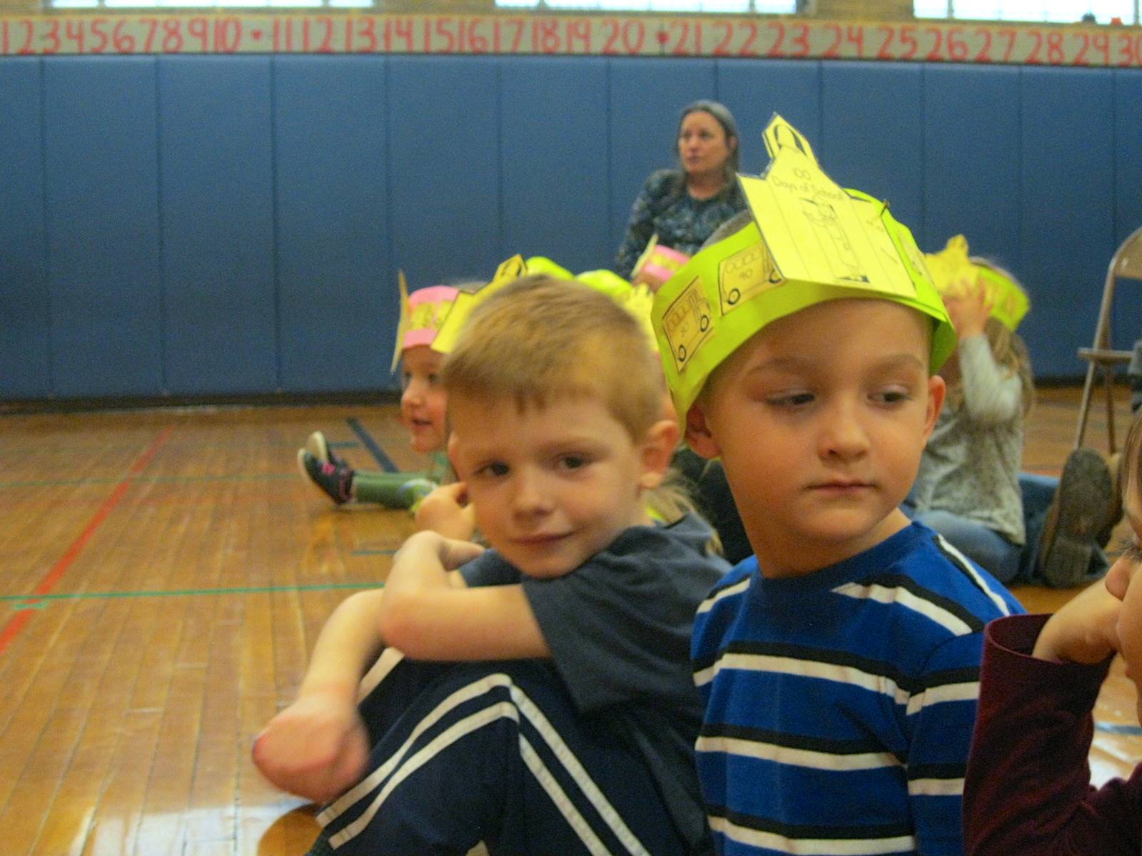Students at 100th day assembly.