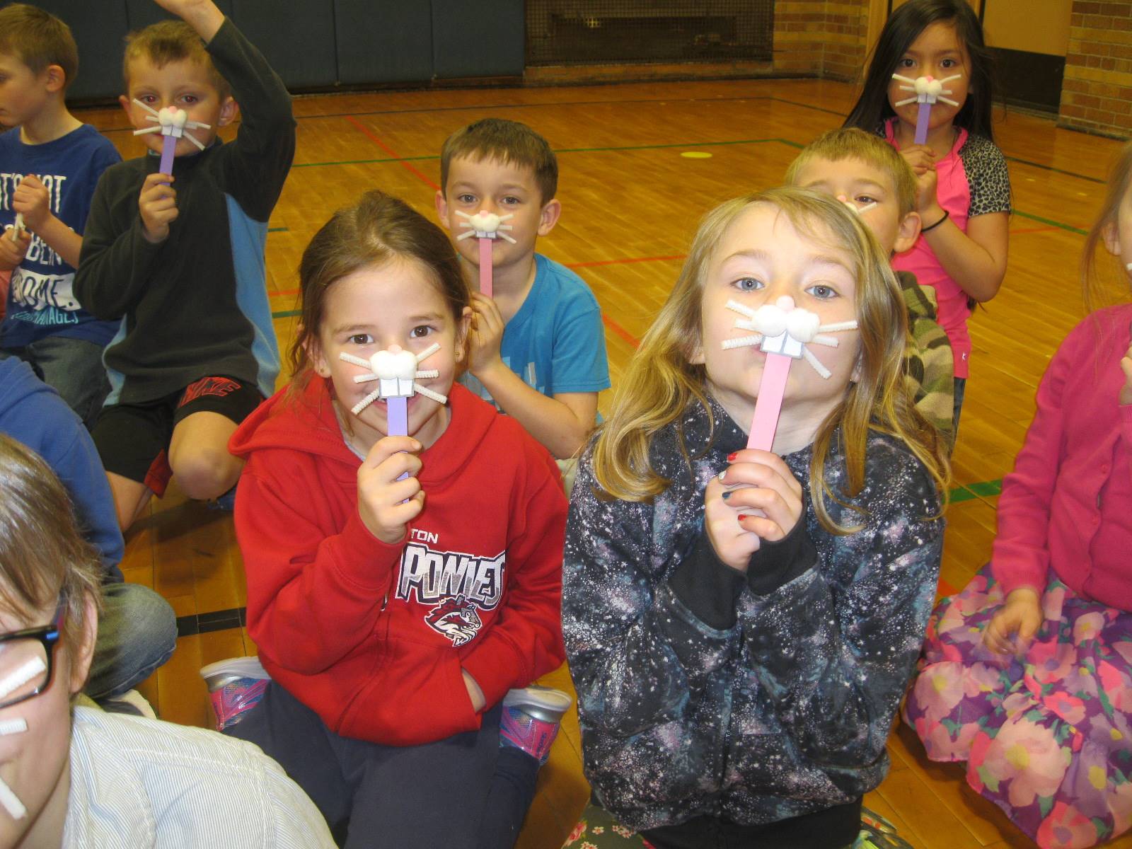 students with bunny noses!