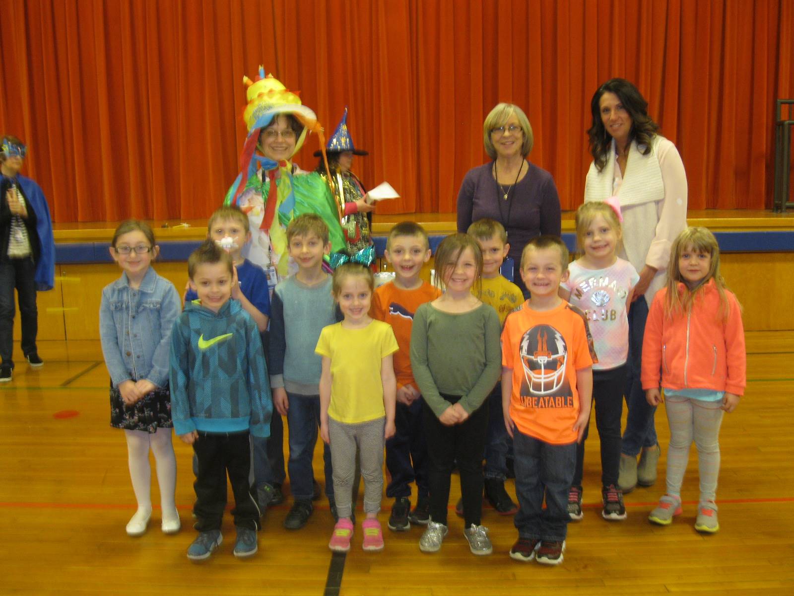 Students and staff for birthday club 