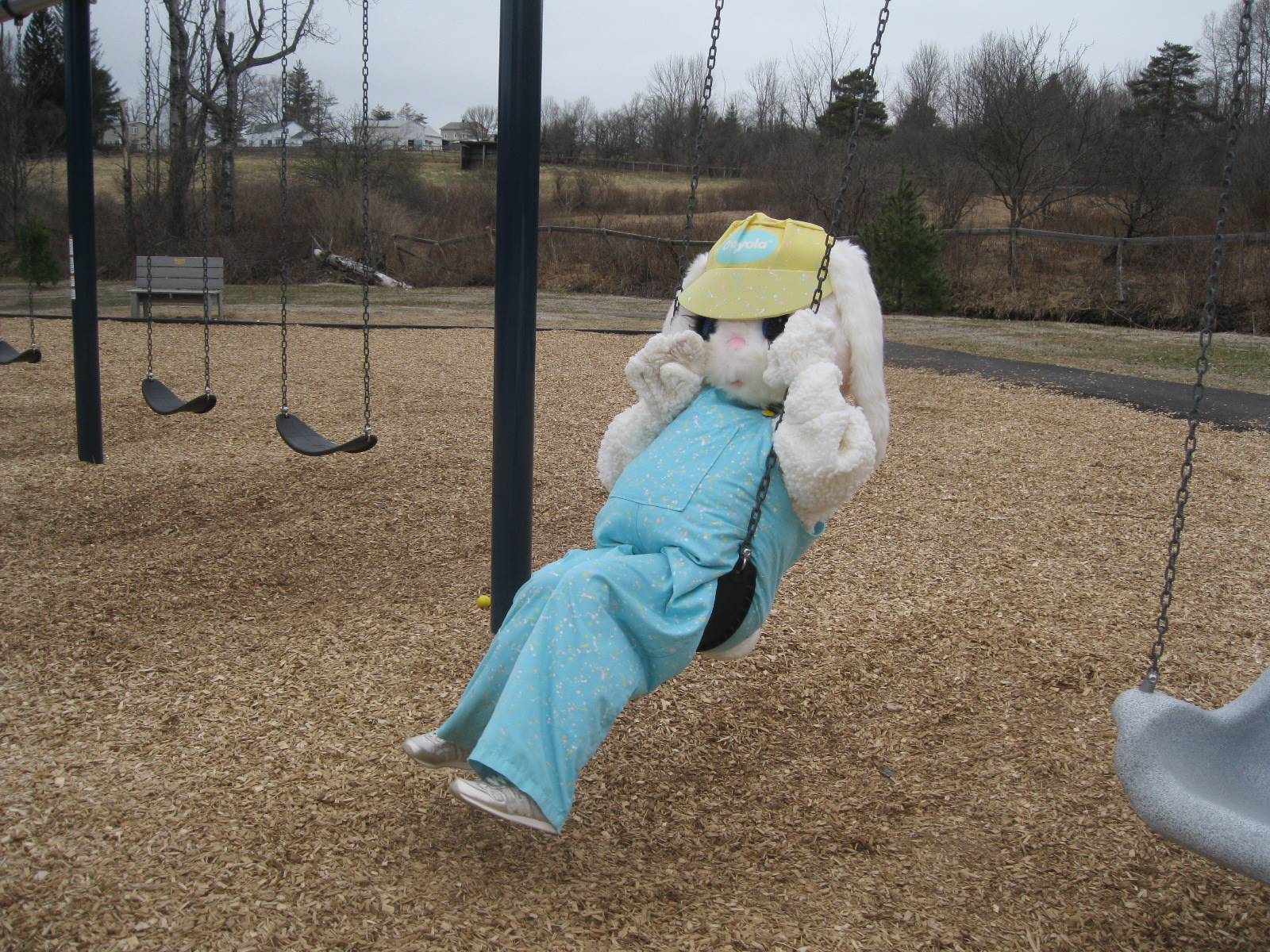 Easter bunny swinging!