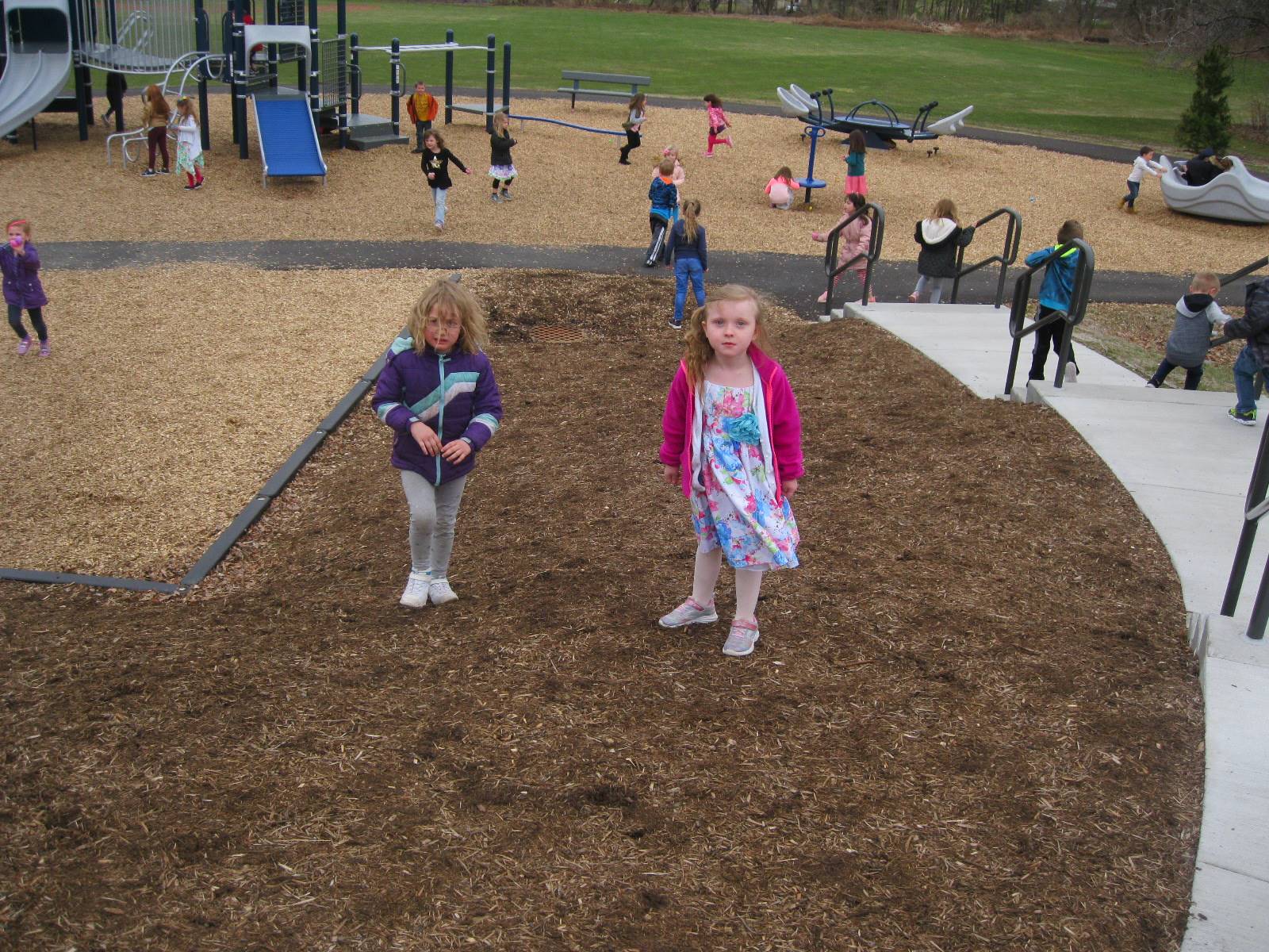 Playground Egg Hunt with kindergartners!