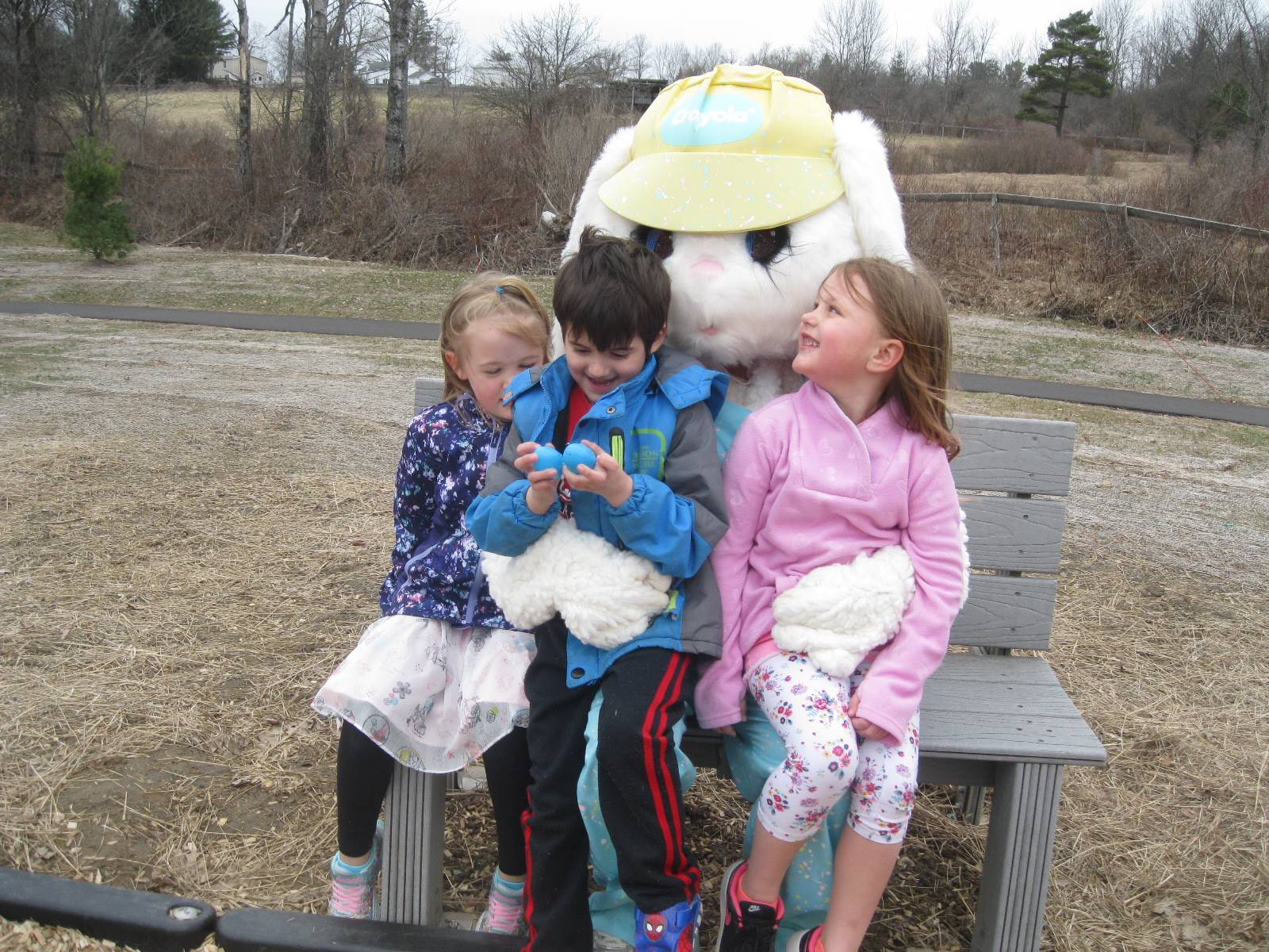 A group of students with Easter Bunny