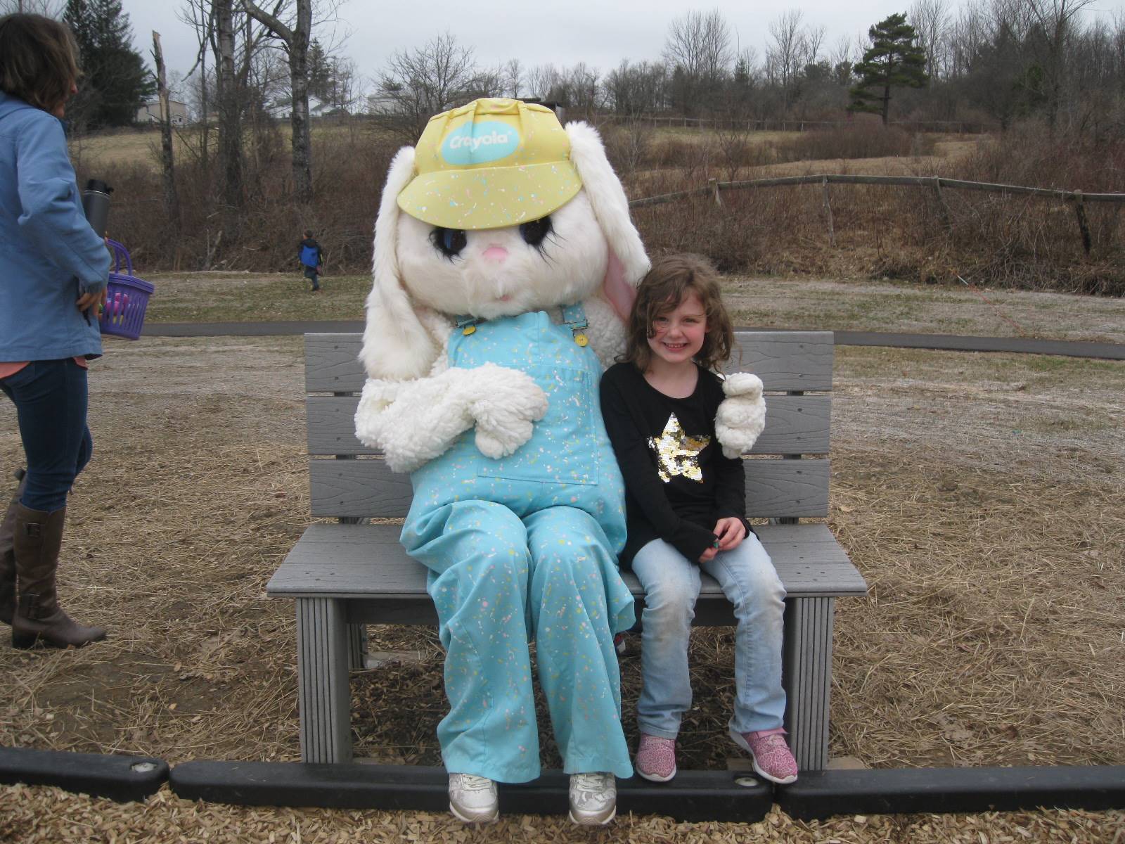 1 student and Easter Bunny .