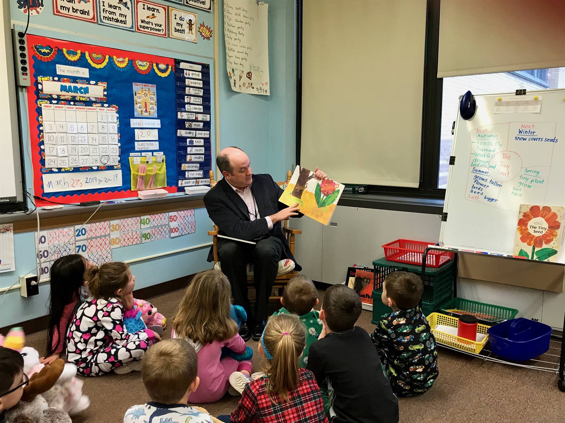 Mr. Ryan as Guest Reader for first graders!