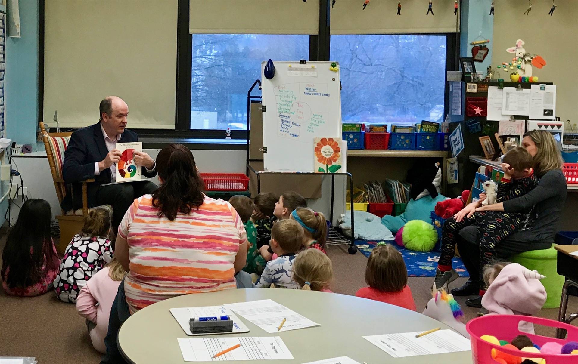 Mr. Ryan as Guest Reader for first graders!