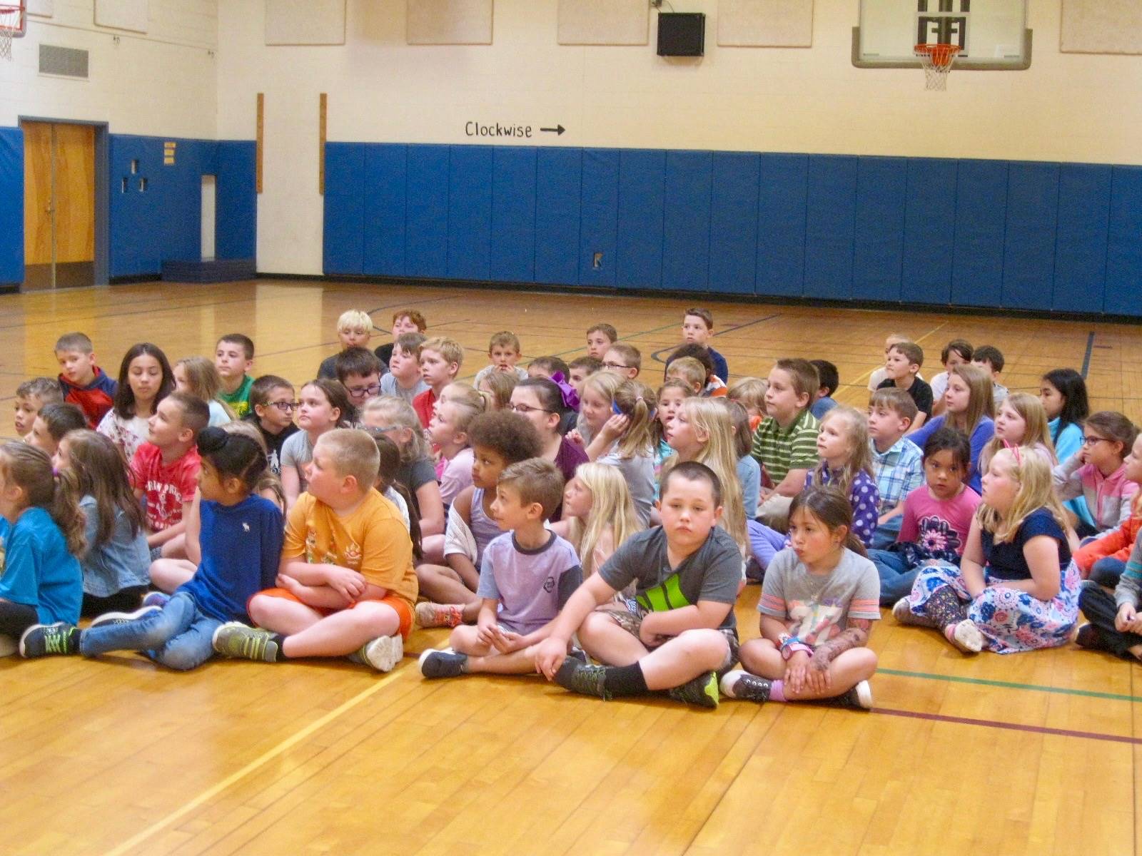 PE class with 1st and 3rd graders!