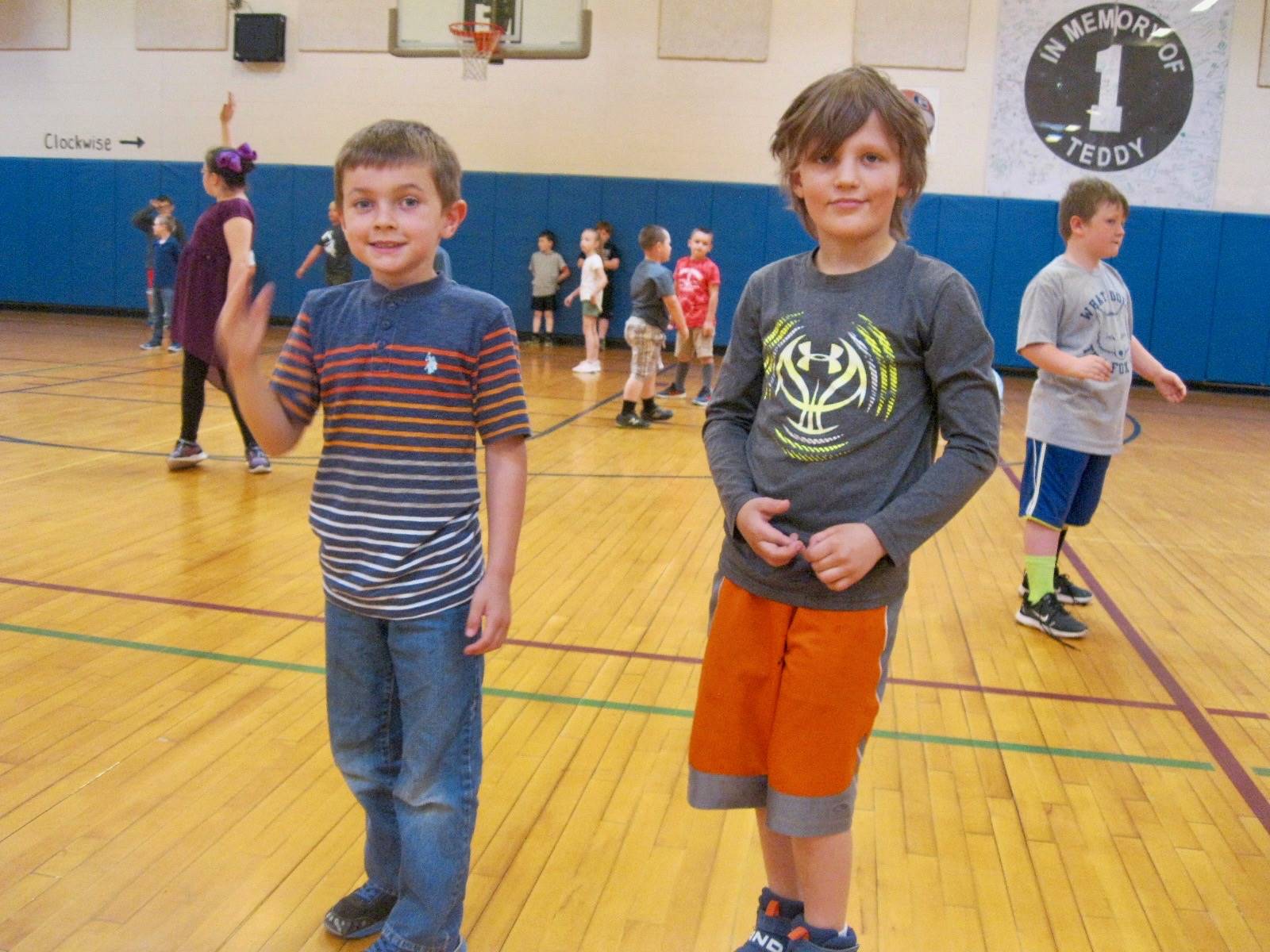 2 students play Monster mud tag