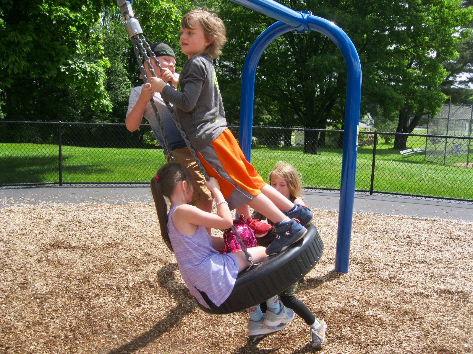 a group of student play together.