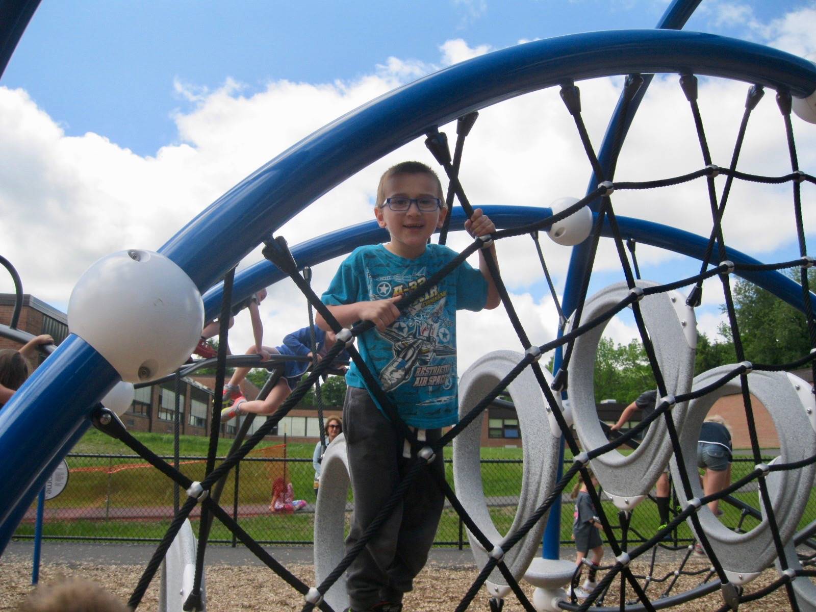 A student trying out the playground.