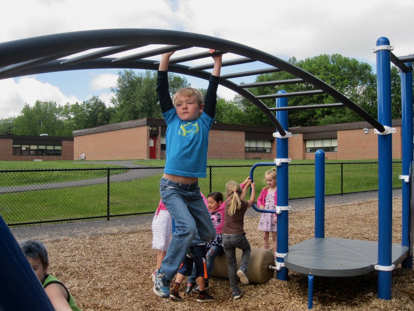 A student trying out the playground.