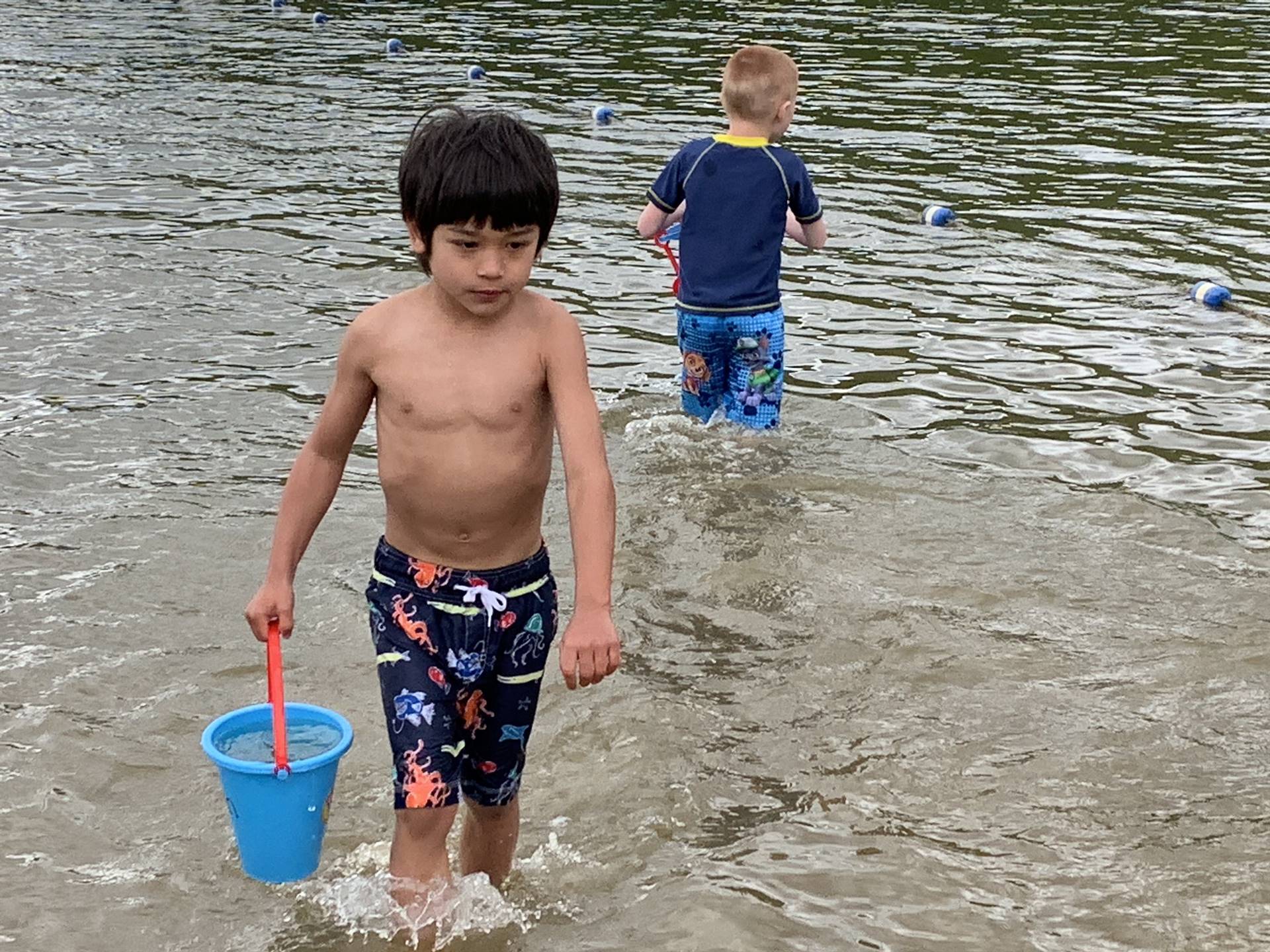 2 students in water.