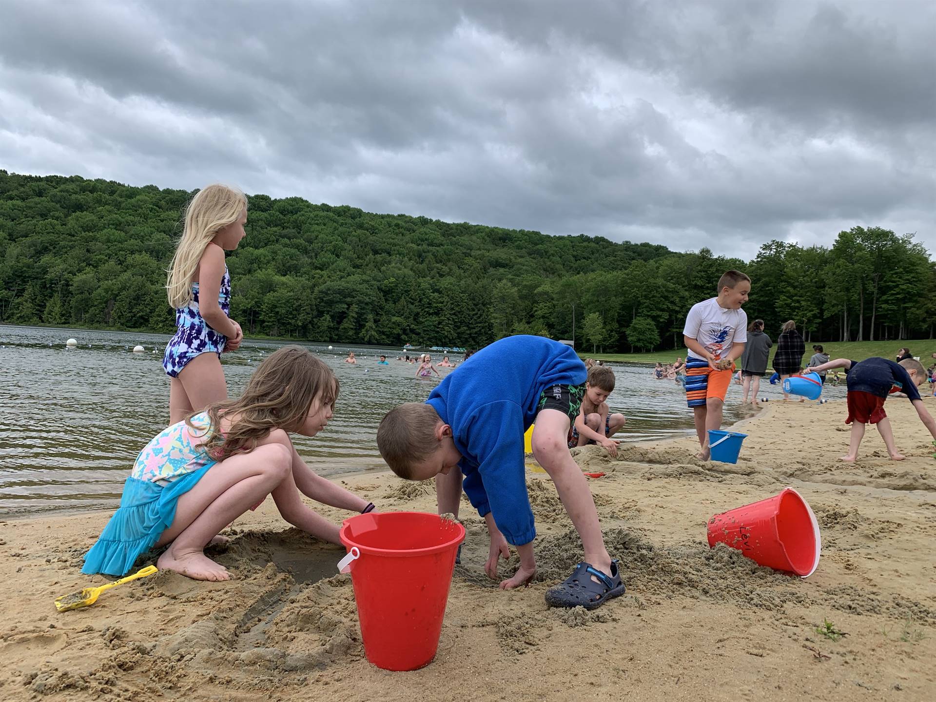 Students in sand.