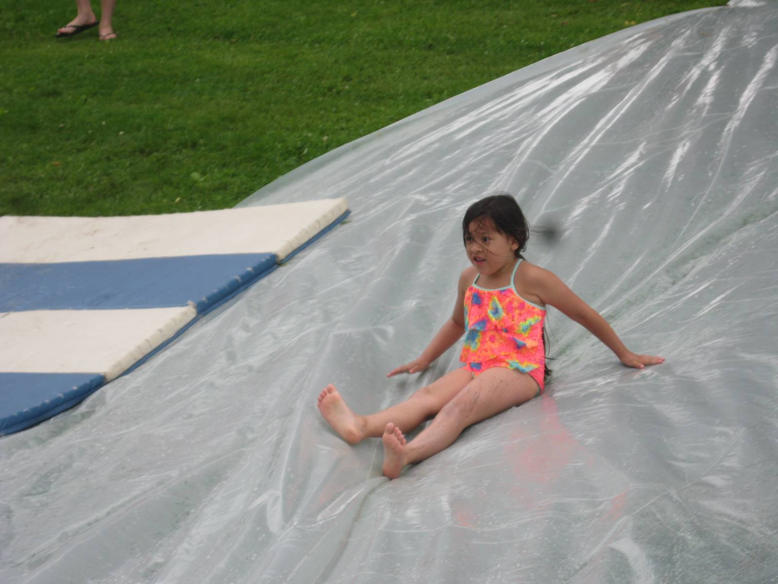 1 student on water slide