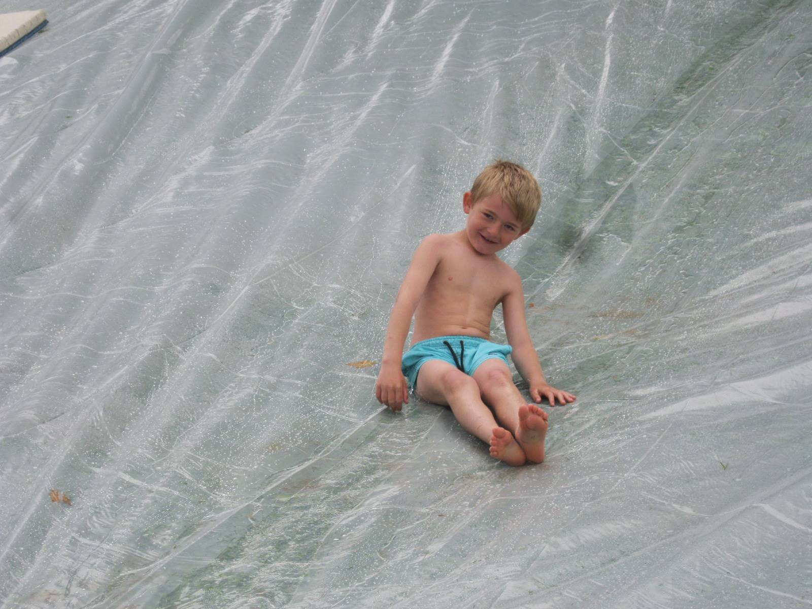 1 student on water slide