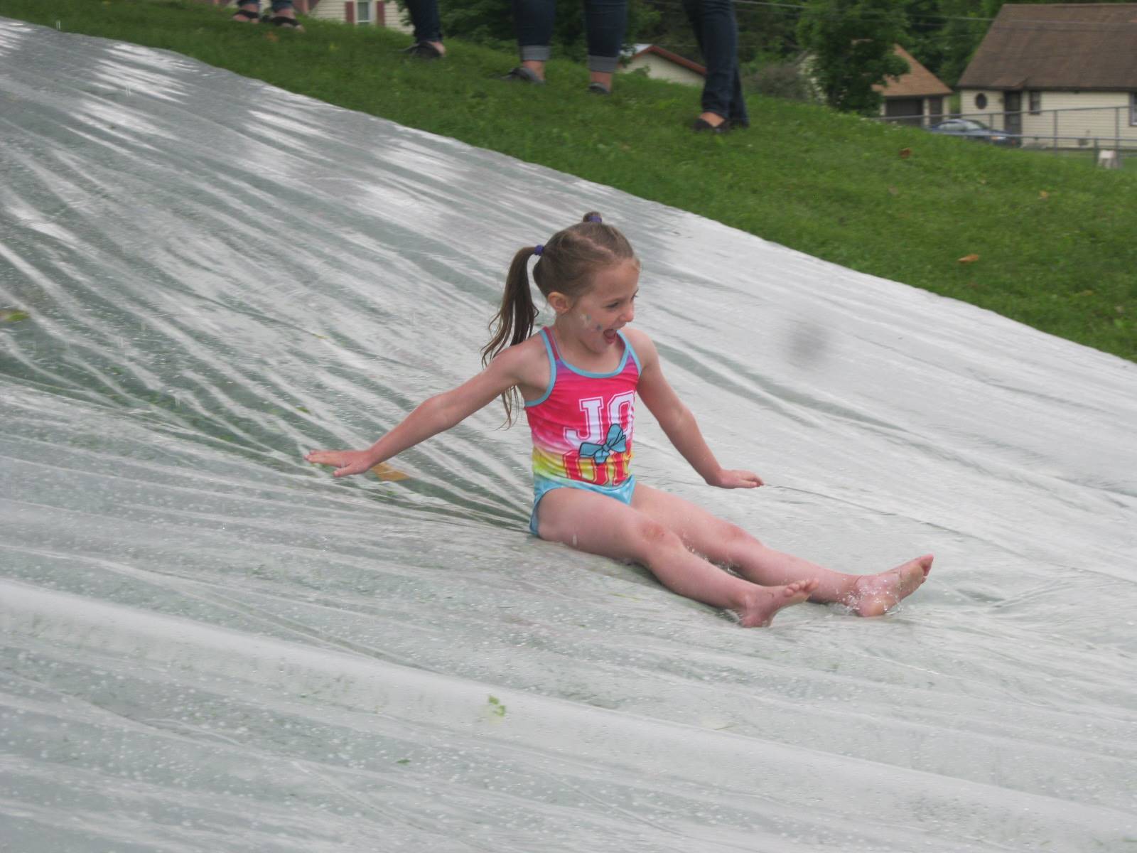 1 student on water slide