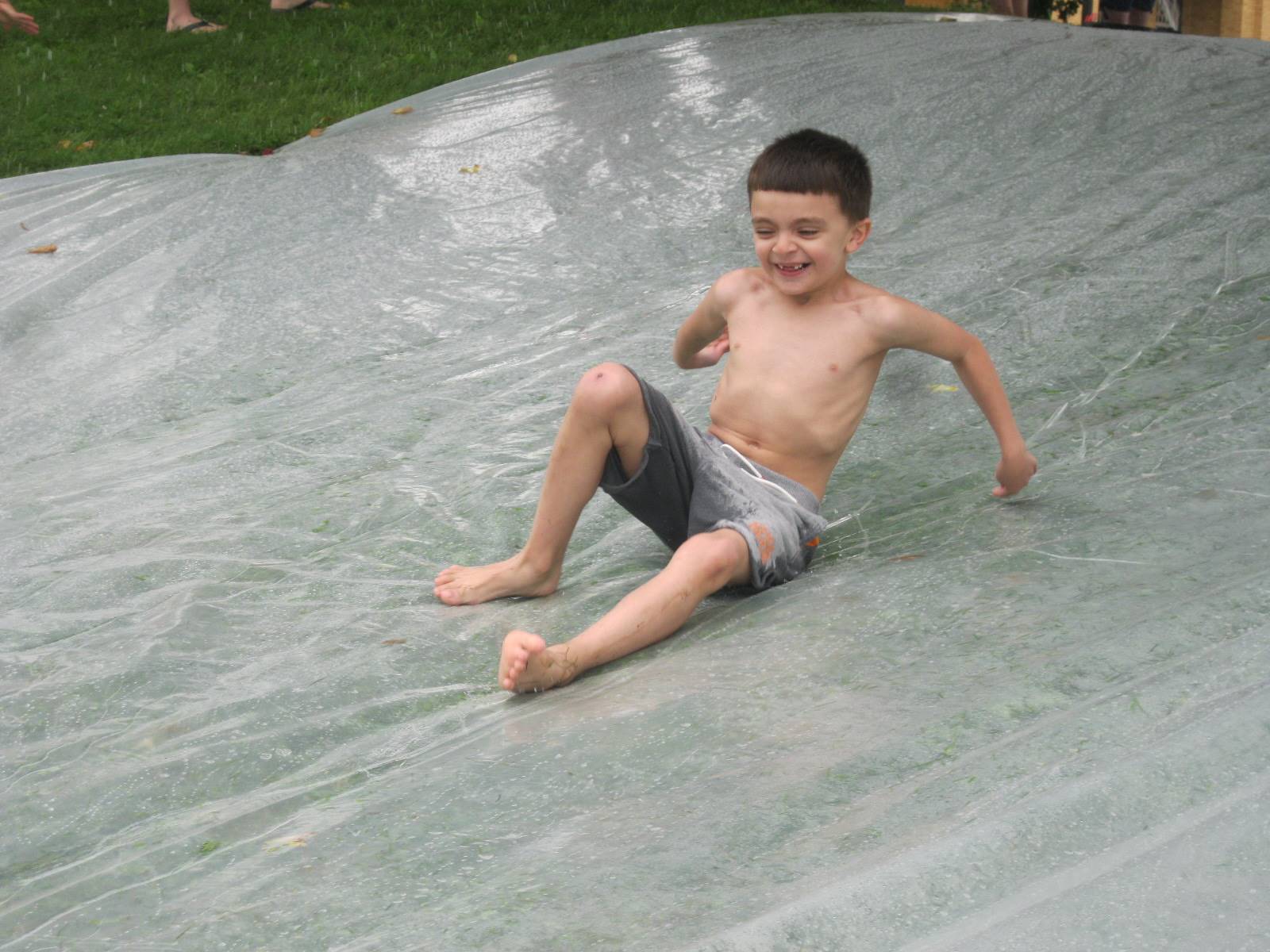 1 student on water slide