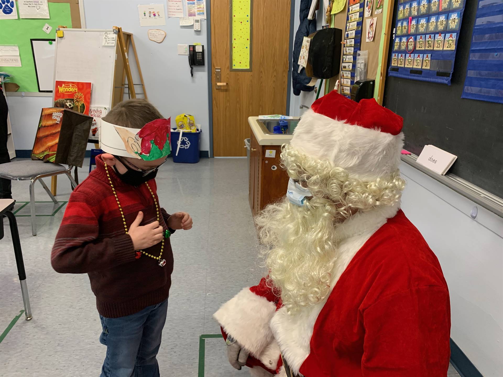 Santa loves the boy's jingle bells!