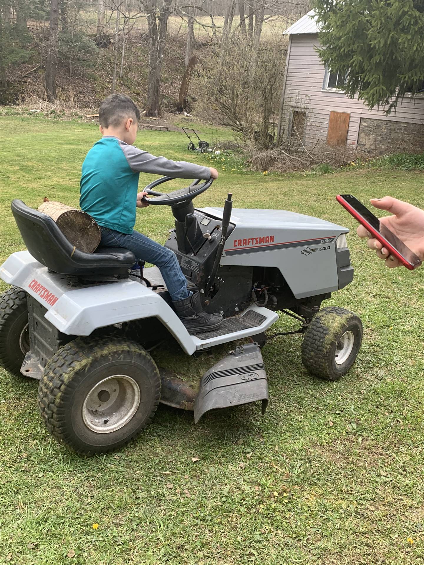 A boy and his tractor.